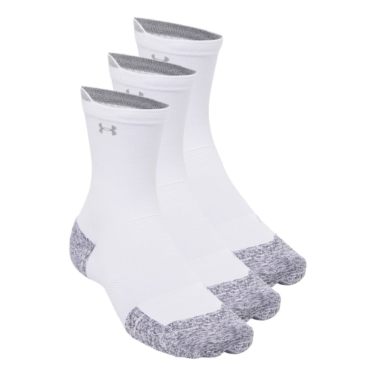 Under Armour Velociti Run Cush Crew 3pack Skarpety do biegania Unisex - biały, biały