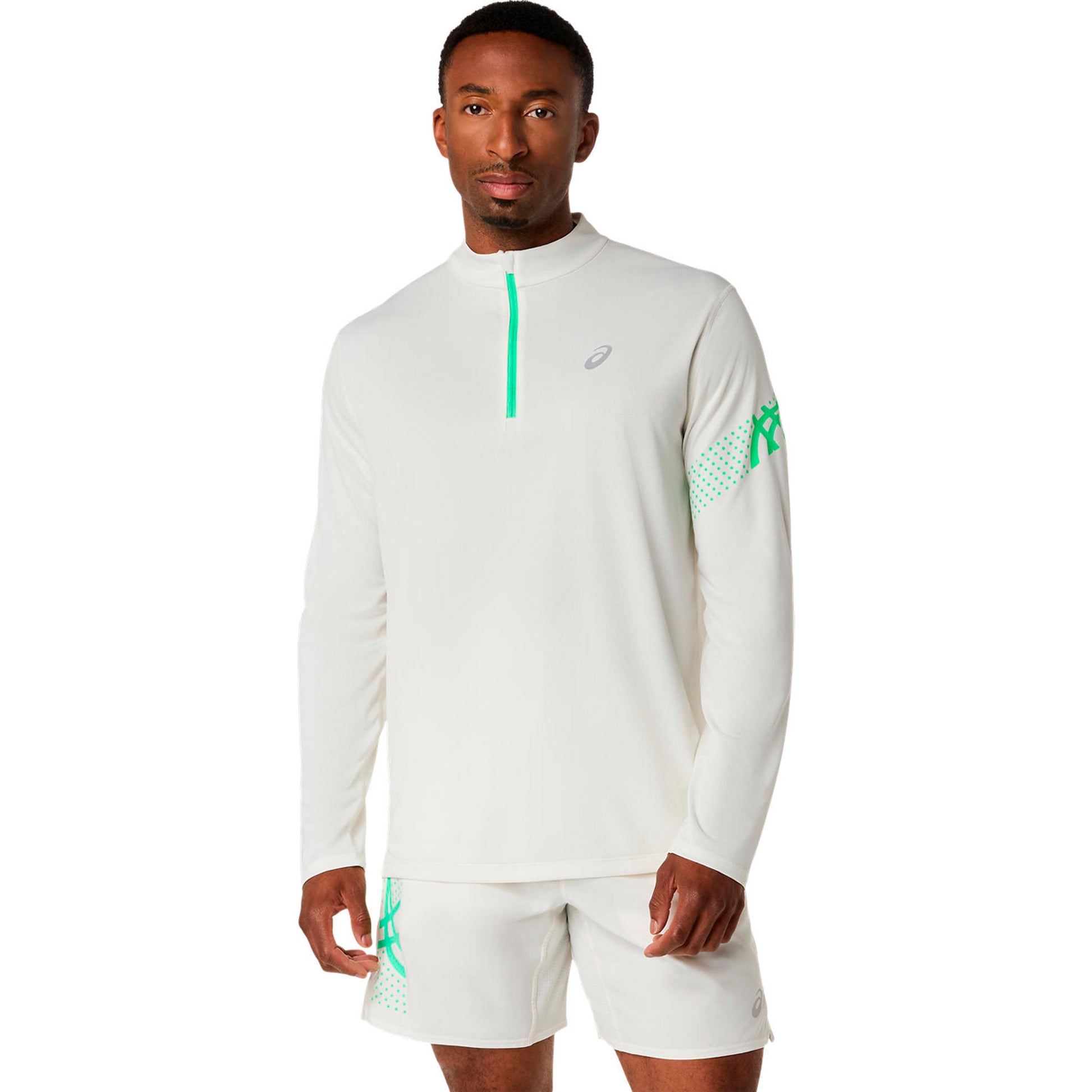 ASICS Icon 1/2 Zip  Koszulka do biegania Mężczyźni - beż, zieleń