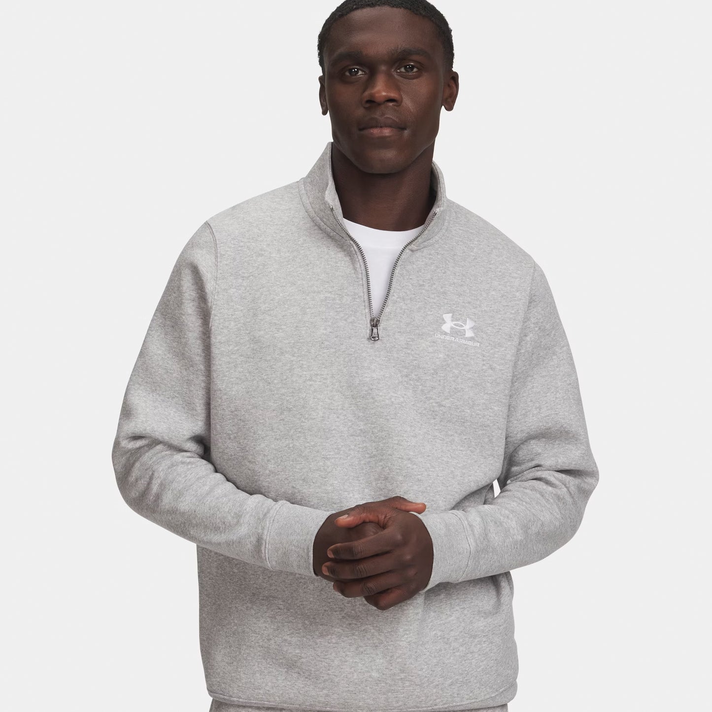 Under Armour Icon Fleece 1/4 Zip Bluza Mężczyźni - szary, biały