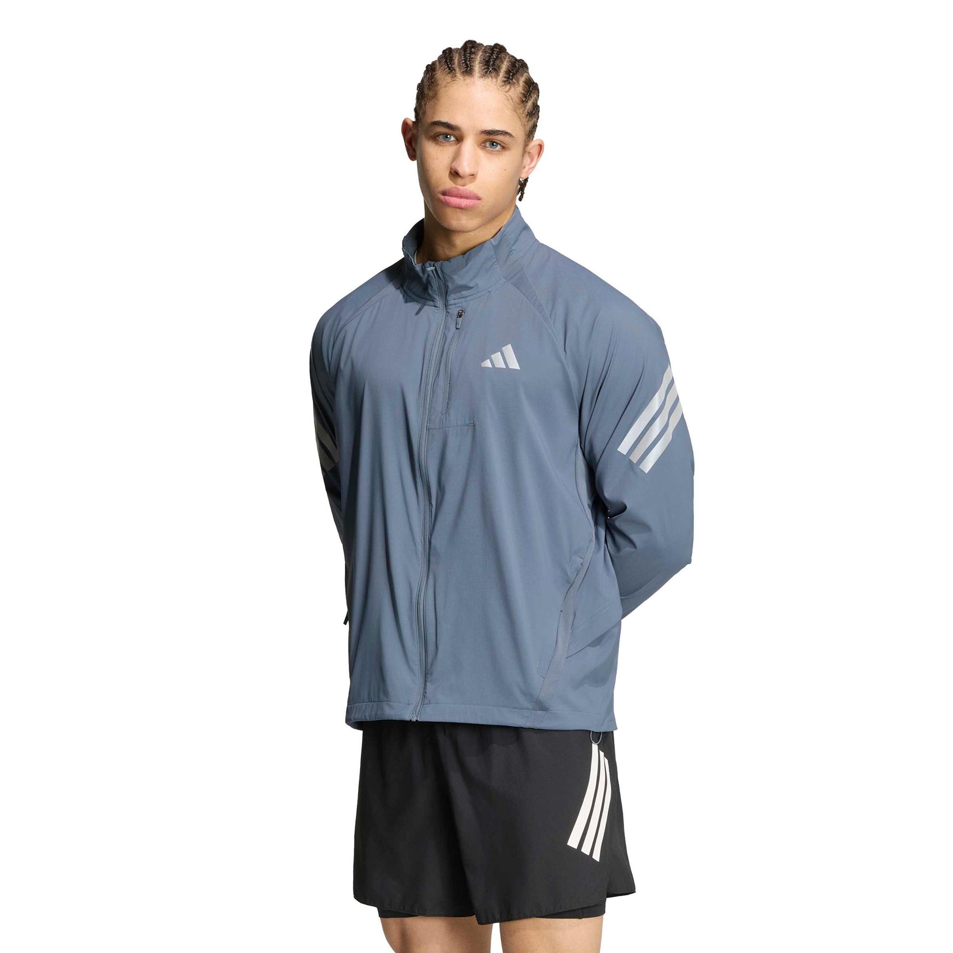 adidas adi365  Kurtka do biegania Mężczyźni - niebiesko-szary