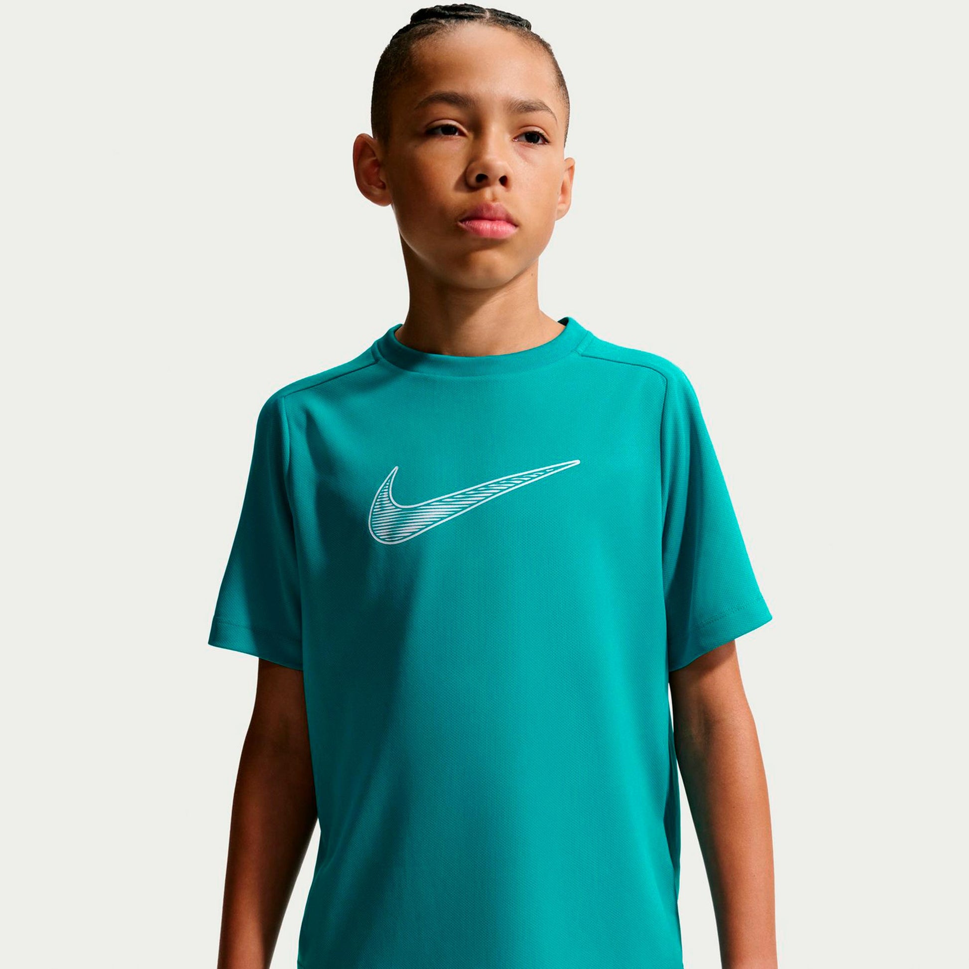 Nike Dri-Fit Multi  Koszulka Dzieci - petrolowy, biały