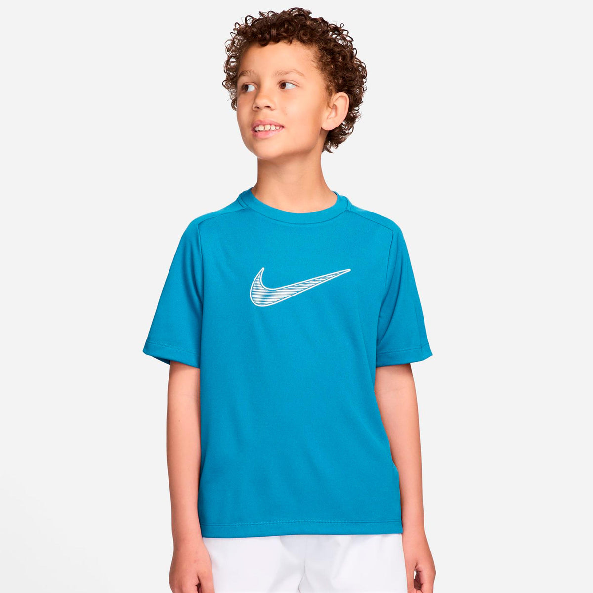 Nike Dri-Fit Multi  Koszulka Chłopcy - turkus, biały