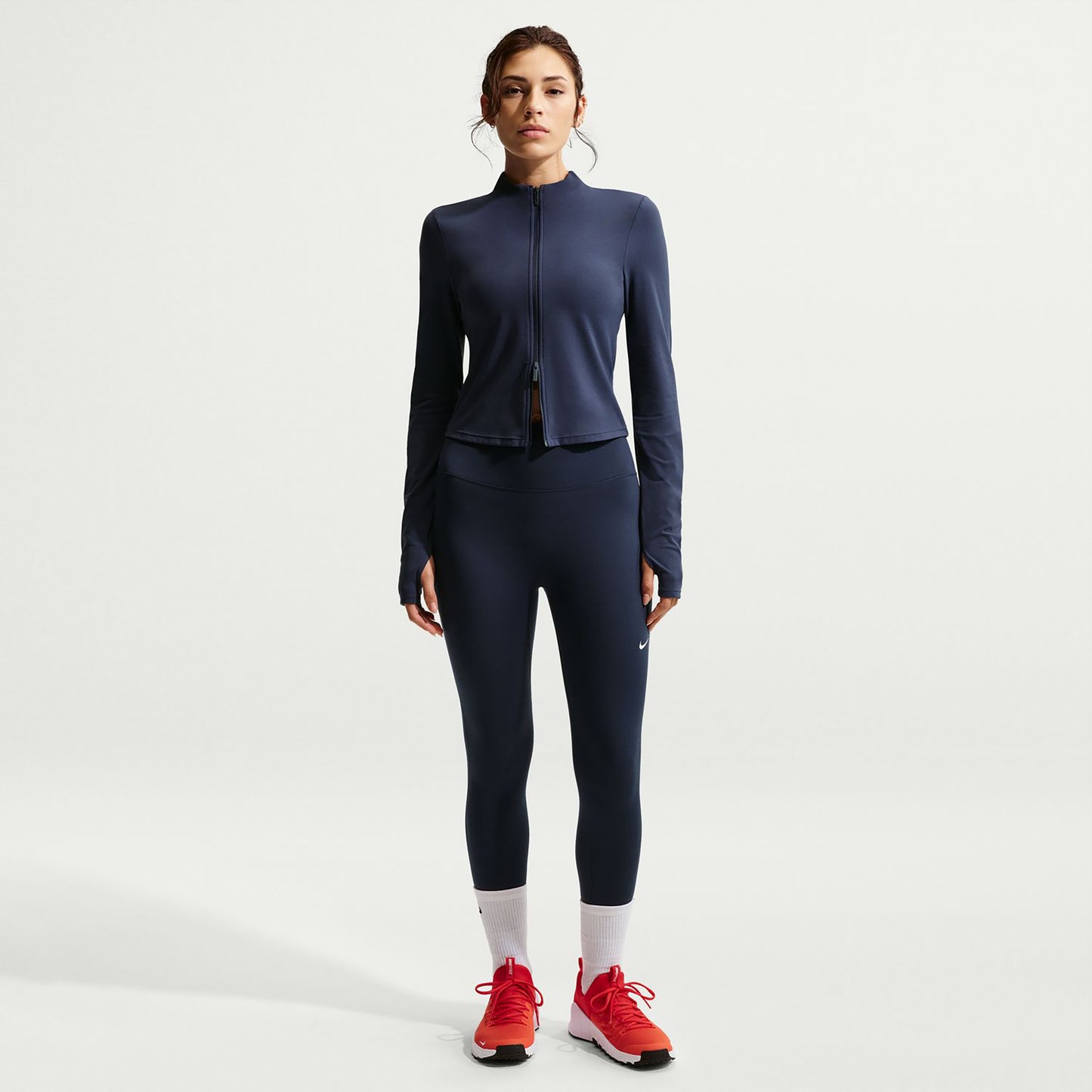 Nike Dri-Fit One High Rise 7/8 Getry Kobiety - ciemnoniebieski