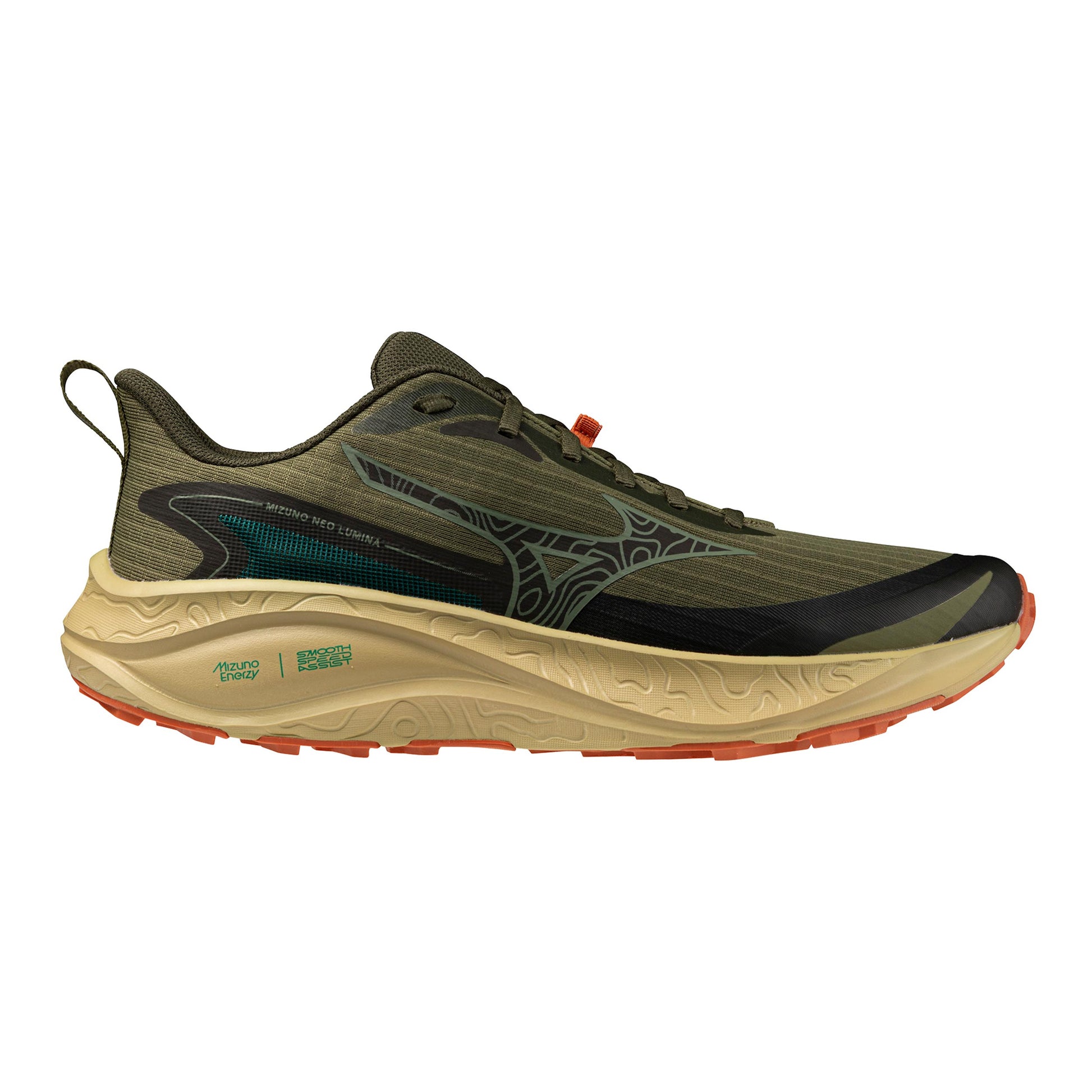 Mizuno Neo Lumina  But trailowy Mężczyźni - oliwka, pomarańczowy