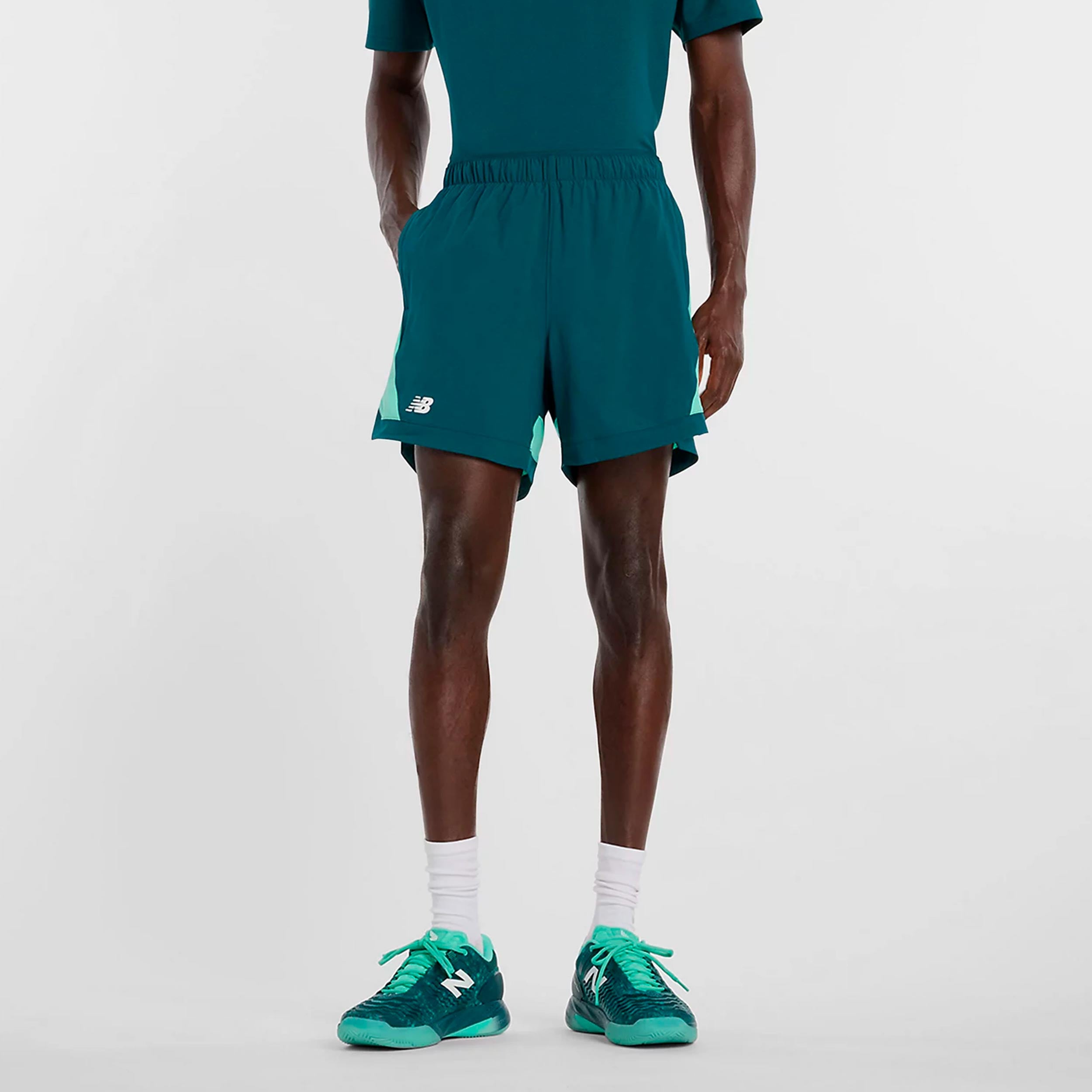 New Balance Tournament Novelty Szorty Mężczyźni-petrol, biały
