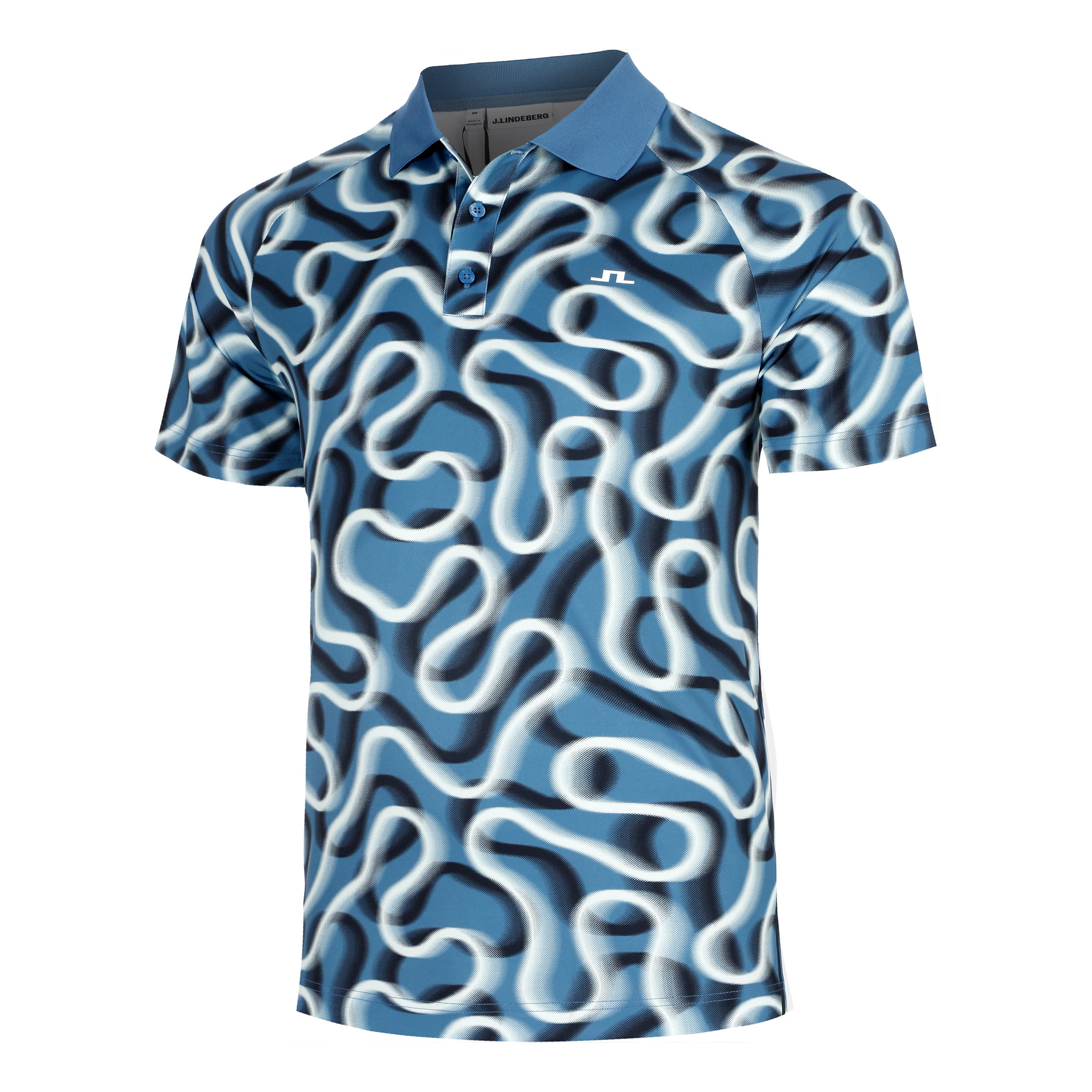 JLindeberg Paul Print  Polo Mężczyźni-niebieski
