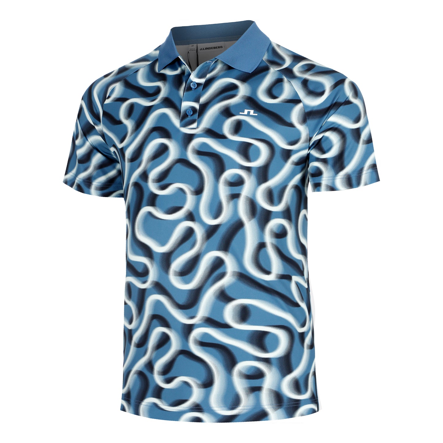 JLindeberg Paul Print  Polo Mężczyźni-niebieski