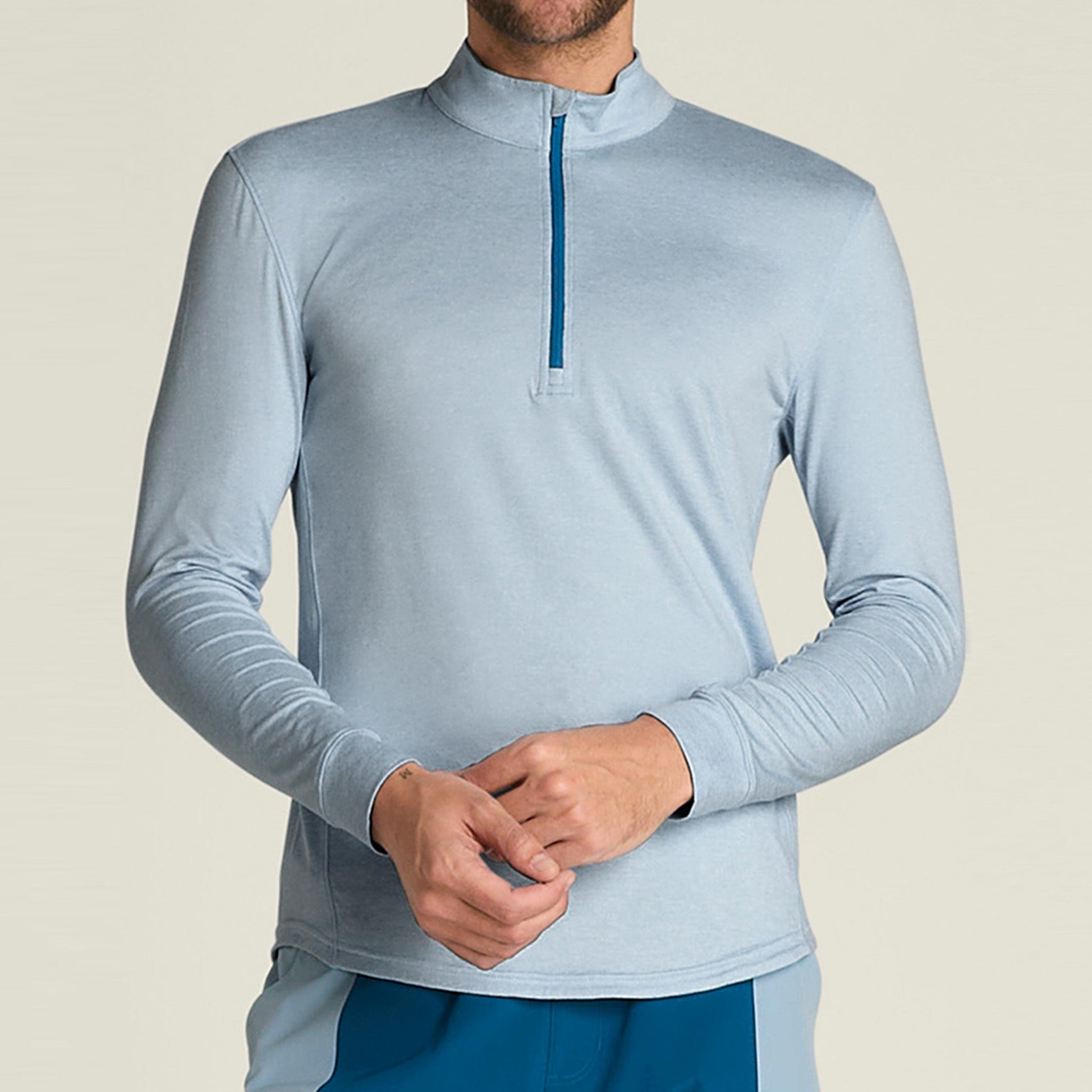 Wilson Everyday Performance Half-Zip Długi Rękaw Mężczyźni-niebiesko-szary