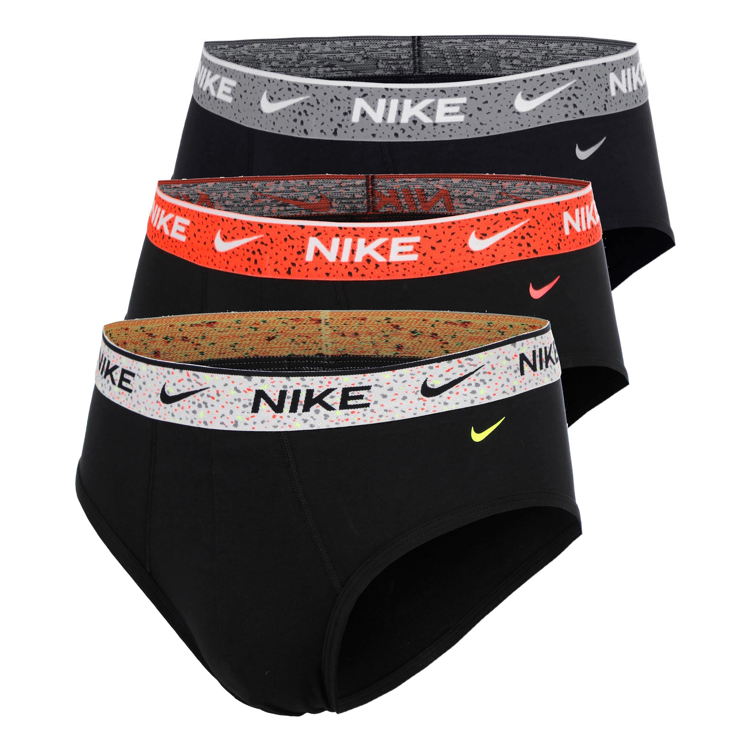 Nike Essential Cotton Stretch Brief Bokserki sportowe - Opakowanie 3 szt. Mężczyźni-czarny, czerwony