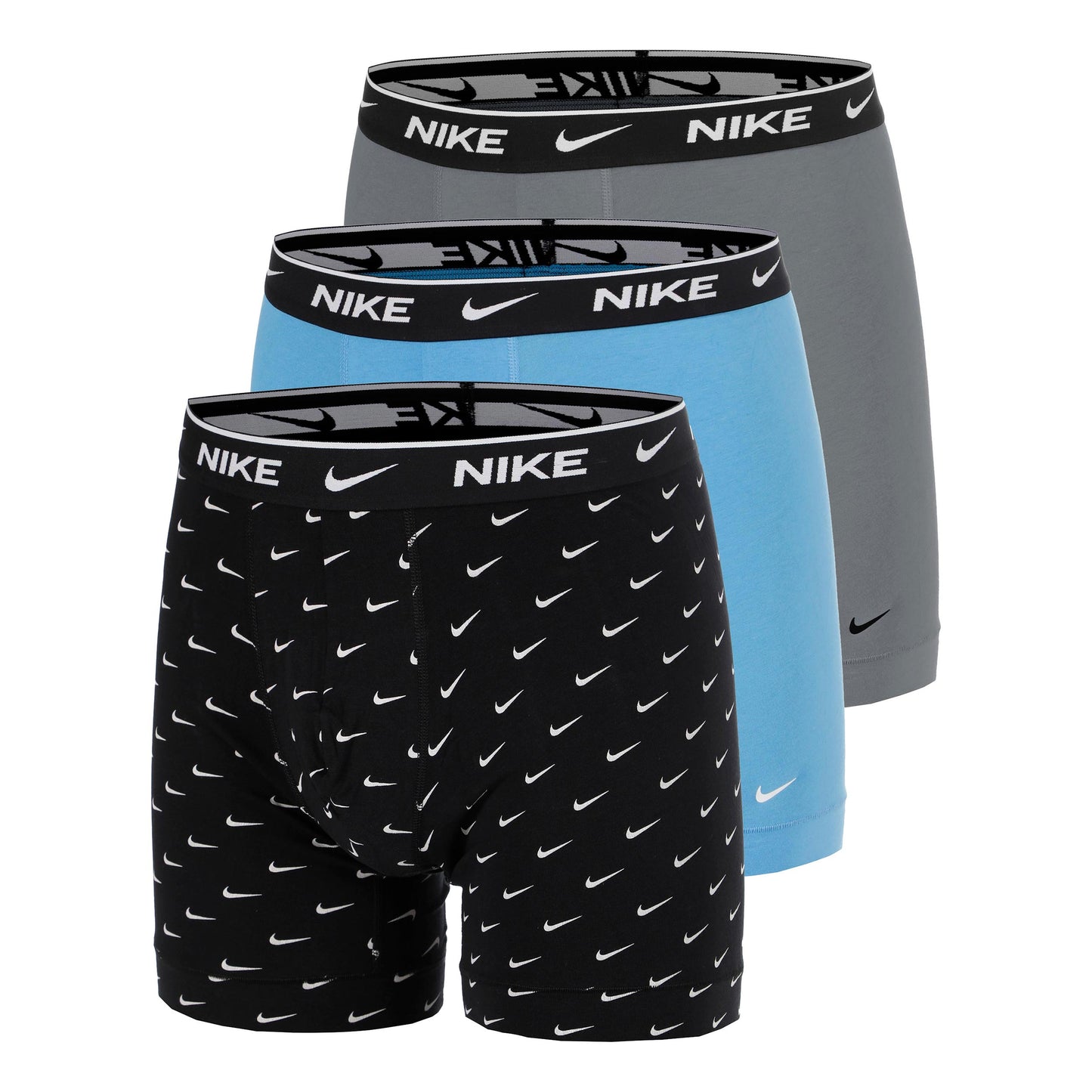 Nike Essential Cotton Stretch Bokserki sportowe Opakowanie 3 szt. Mężczyźni - czarny, szary