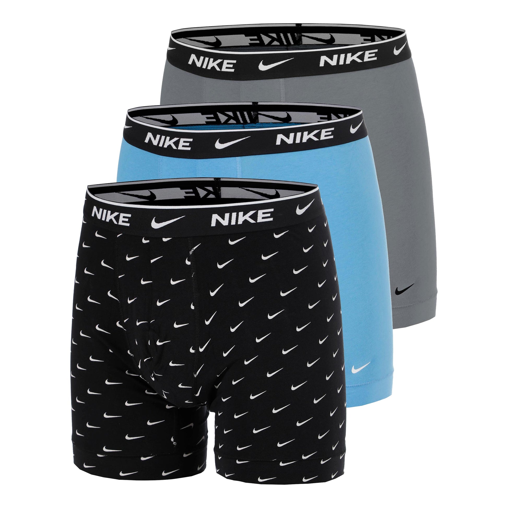 Nike Essential Cotton Stretch Bokserki sportowe Opakowanie 3 szt. Mężczyźni - czarny, szary