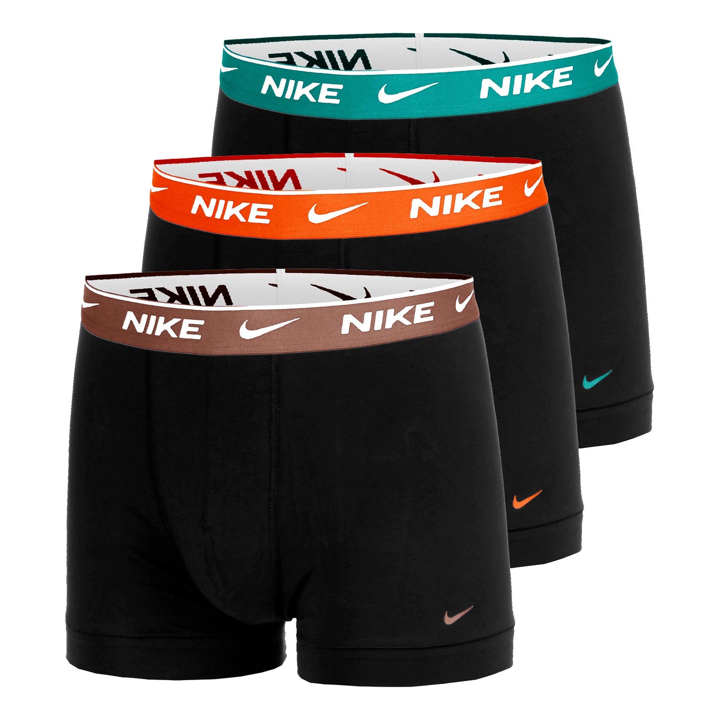Nike Essential Cotton Stretch Trunk Bokserki sportowe Opakowanie 3 szt. Mężczyźni - czarny, pomarańczowy