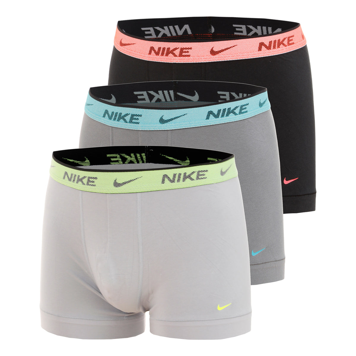 Nike Essential Cotton Stretch Trunk Bokserki sportowe Opakowanie 3 szt. Mężczyźni - srebrny