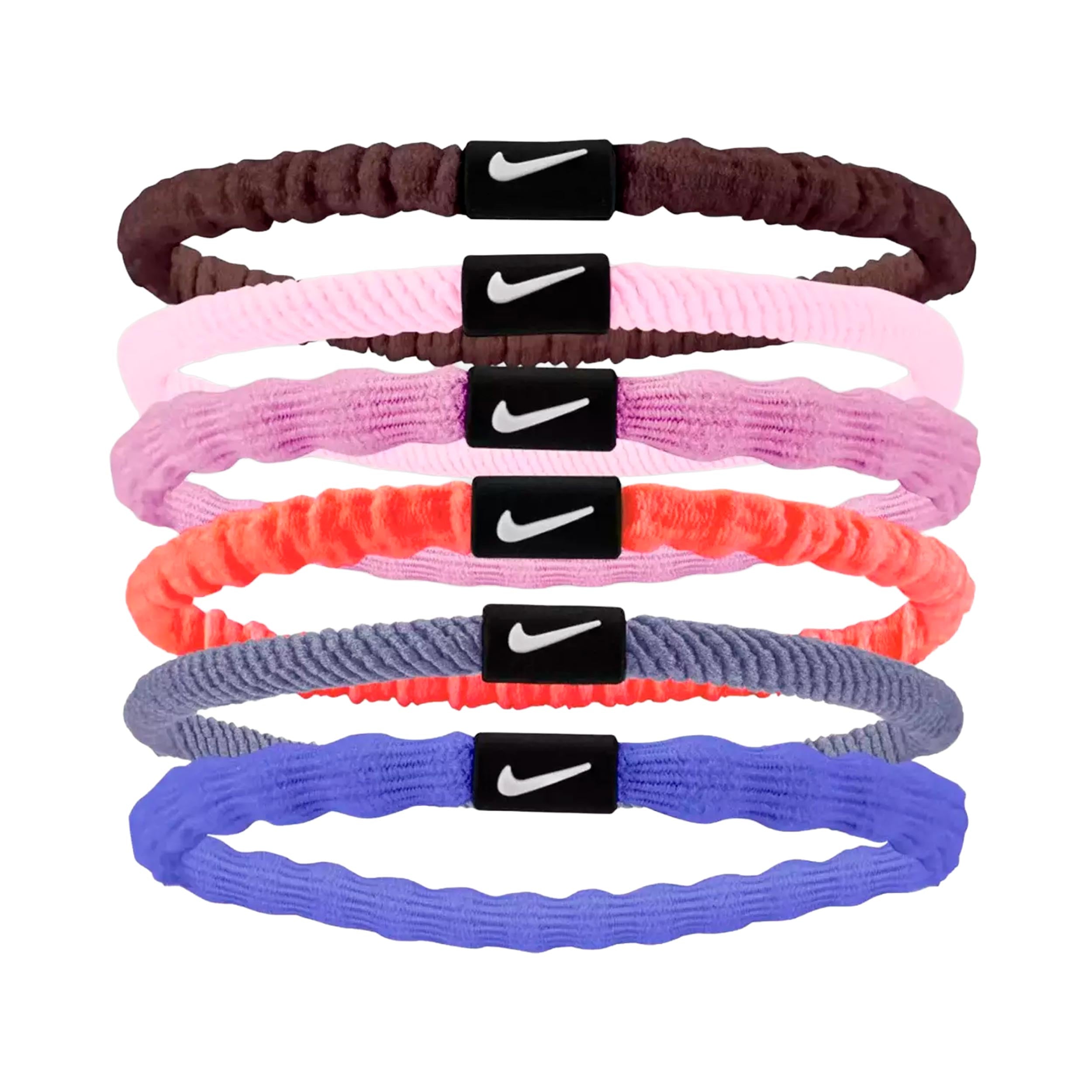 Nike Flex Hair Tie Opaska do włosów Opakowanie 6 szt. Unisex - różowy, biały