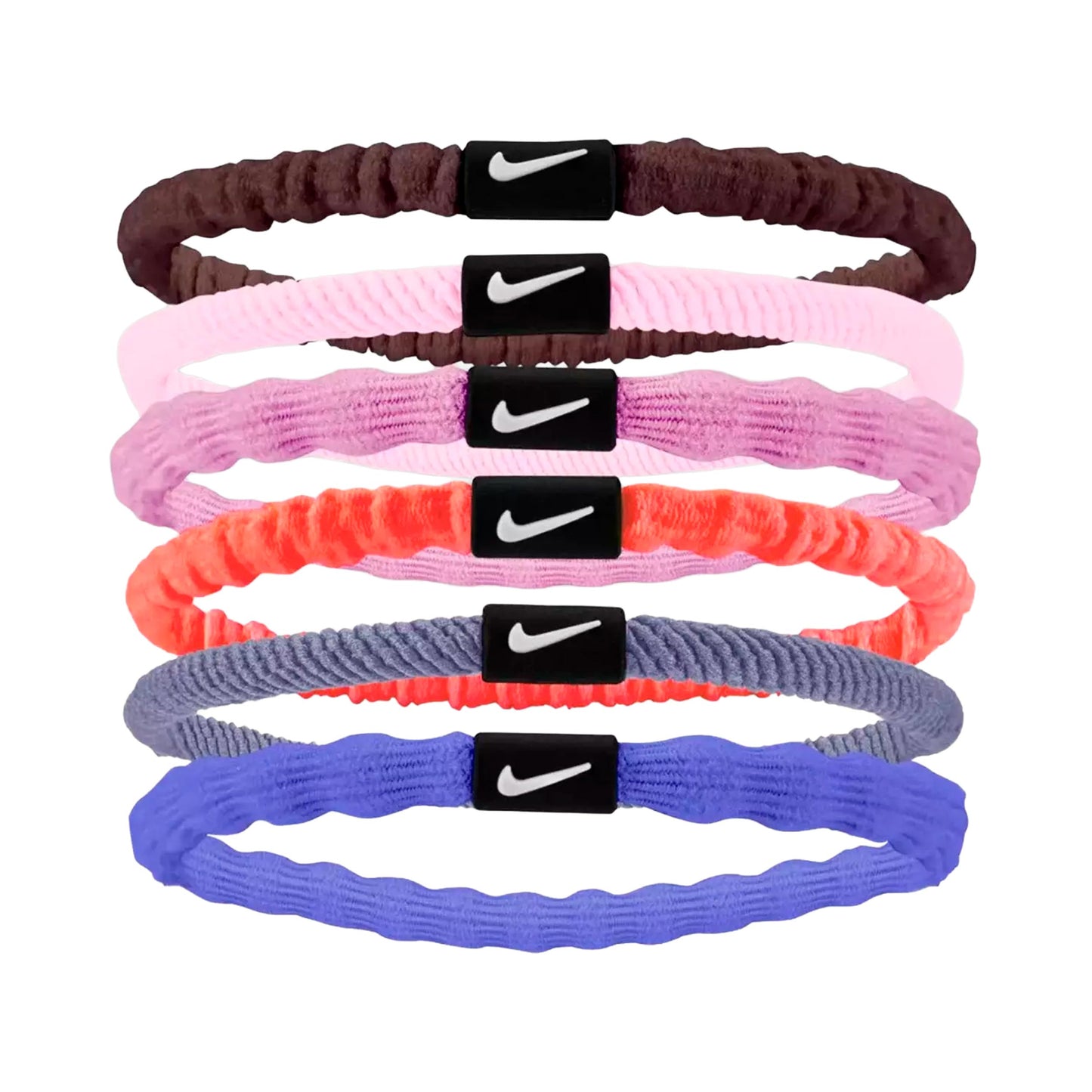 Nike Flex Hair Tie Opaska do włosów Opakowanie 6 szt. Unisex - różowy, biały