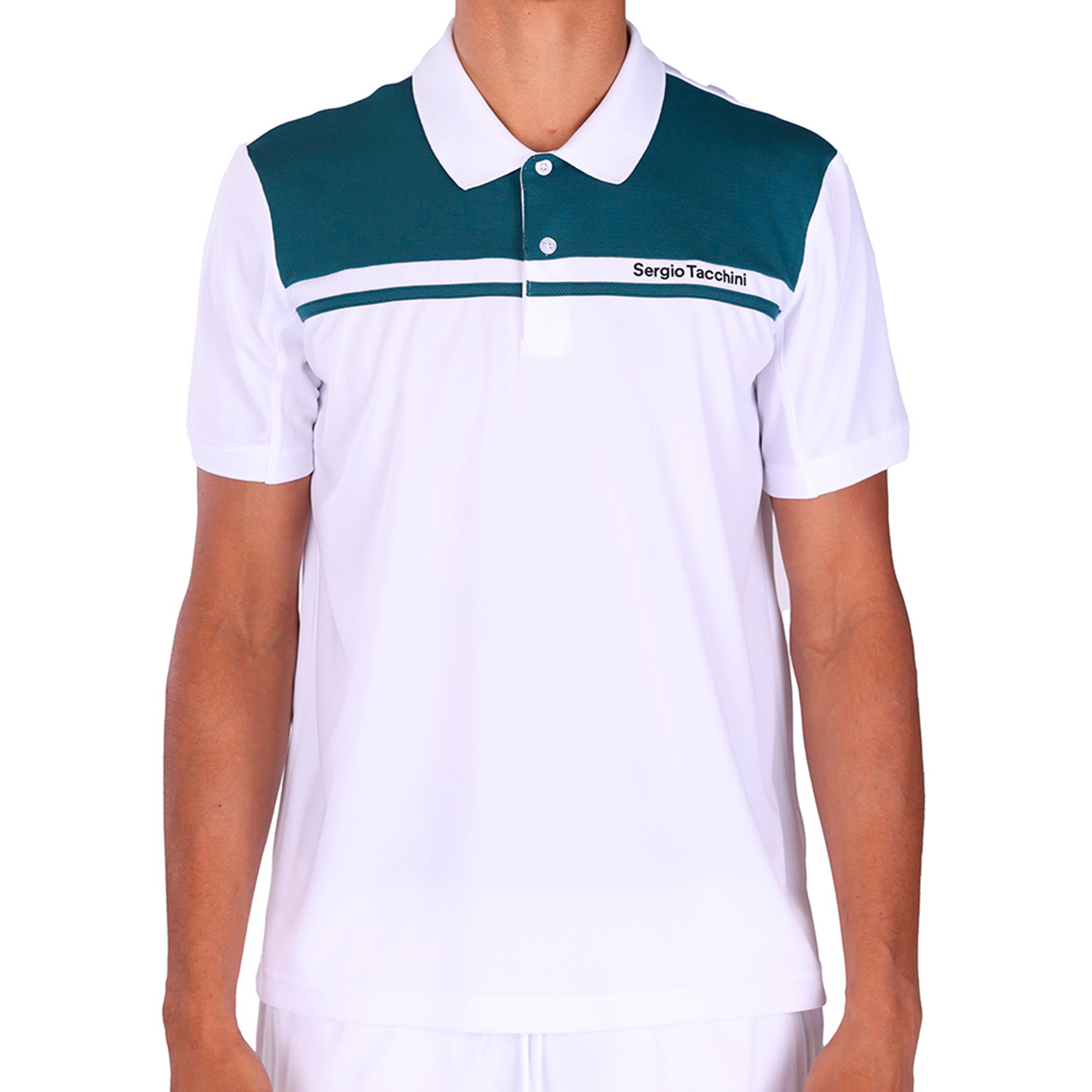 Sergio Tacchini Riflesso Polo Mężczyźni - biały, petrol