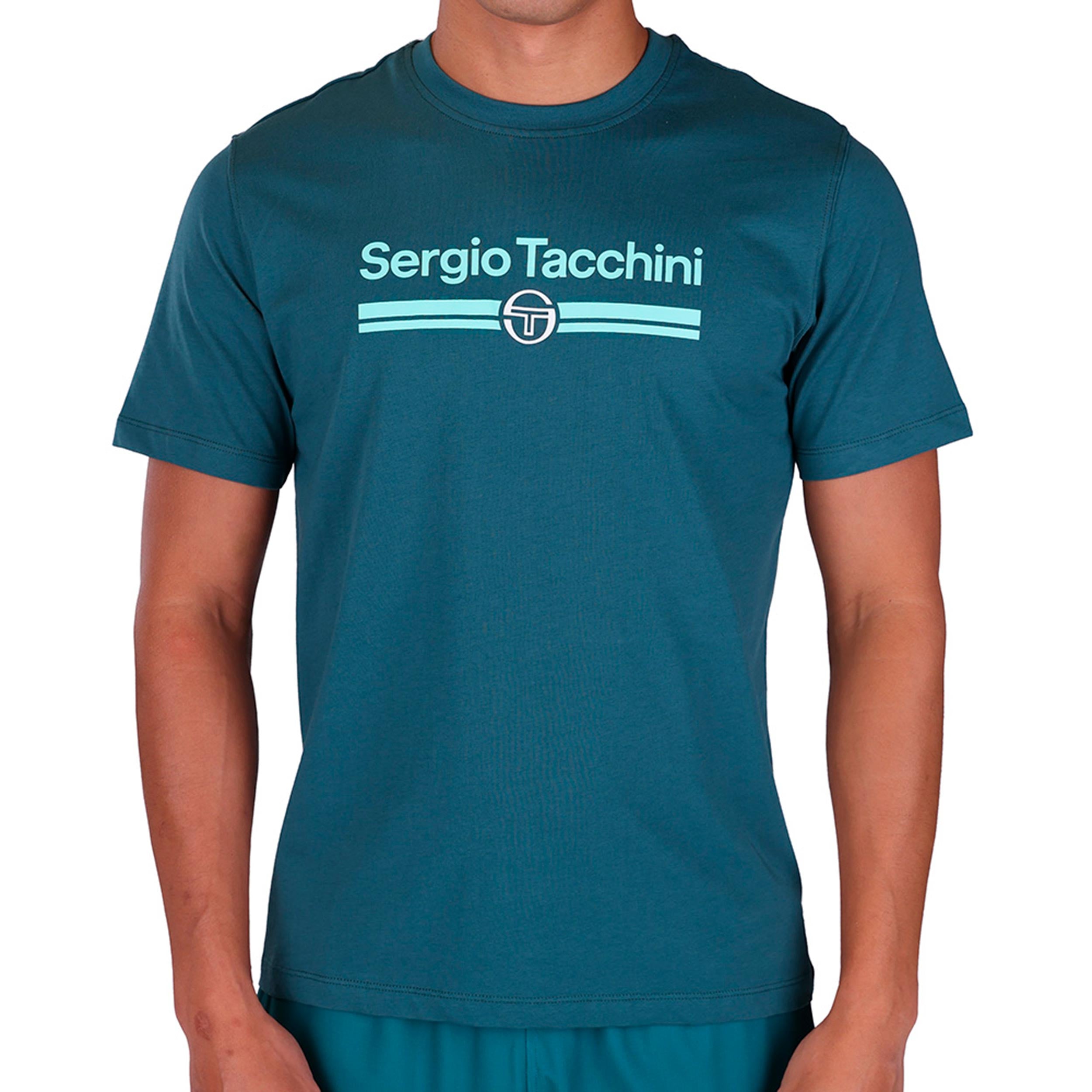 Sergio Tacchini Marchio Co Koszulka Mężczyźni - ciemnozielony, biały