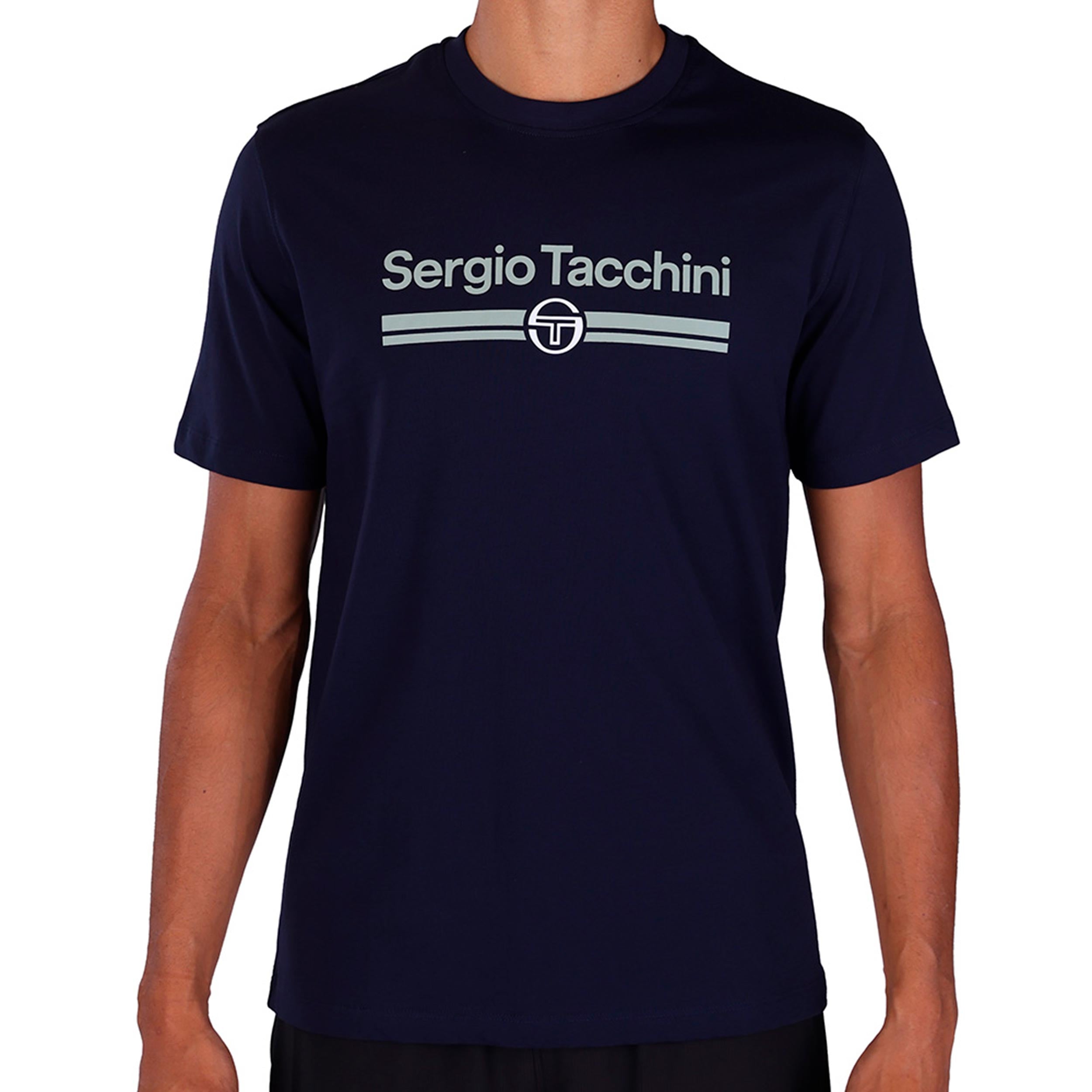 Sergio Tacchini Marchio Co Koszulka Mężczyźni - ciemnoniebieski, biały