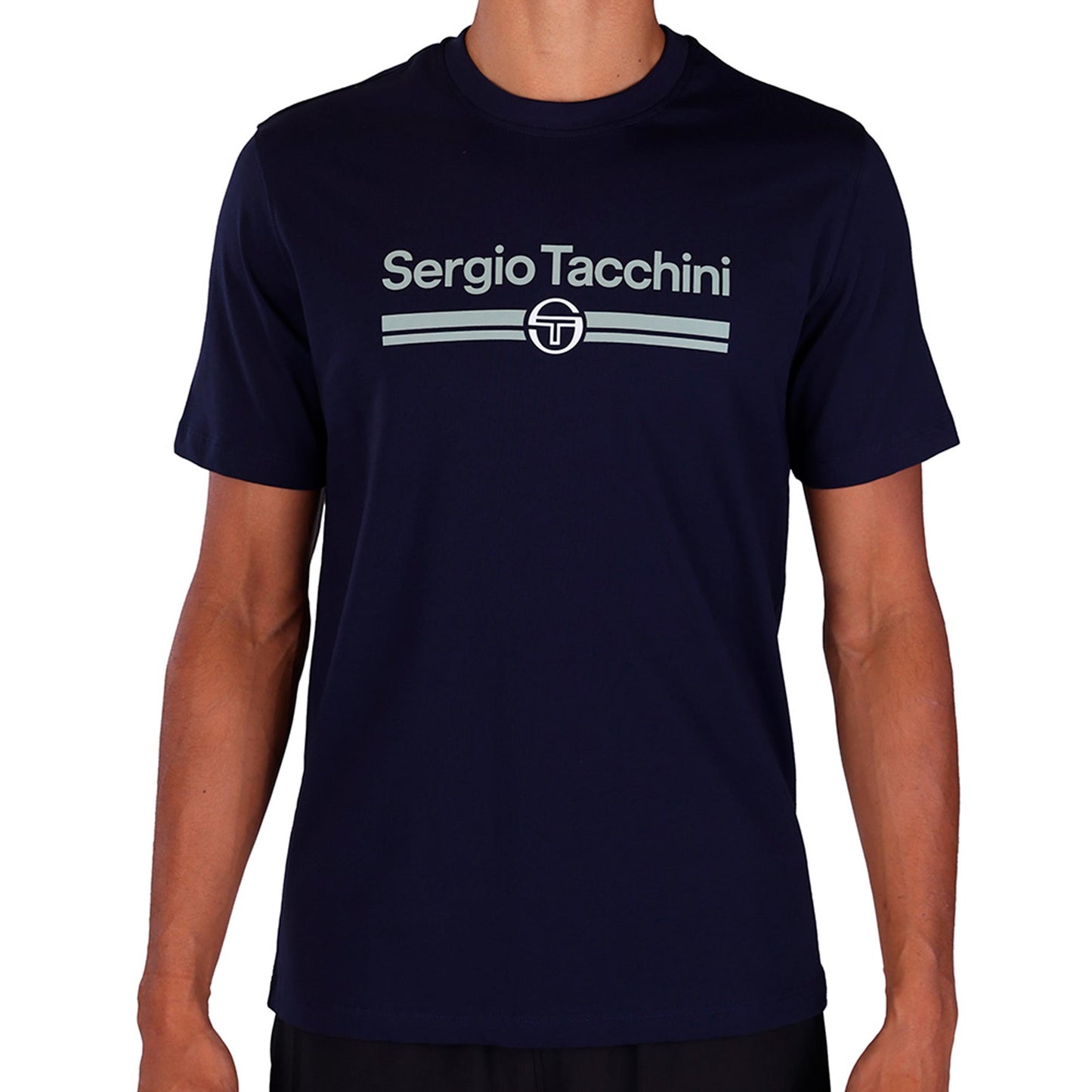 Sergio Tacchini Marchio Co Koszulka Mężczyźni - ciemnoniebieski, biały