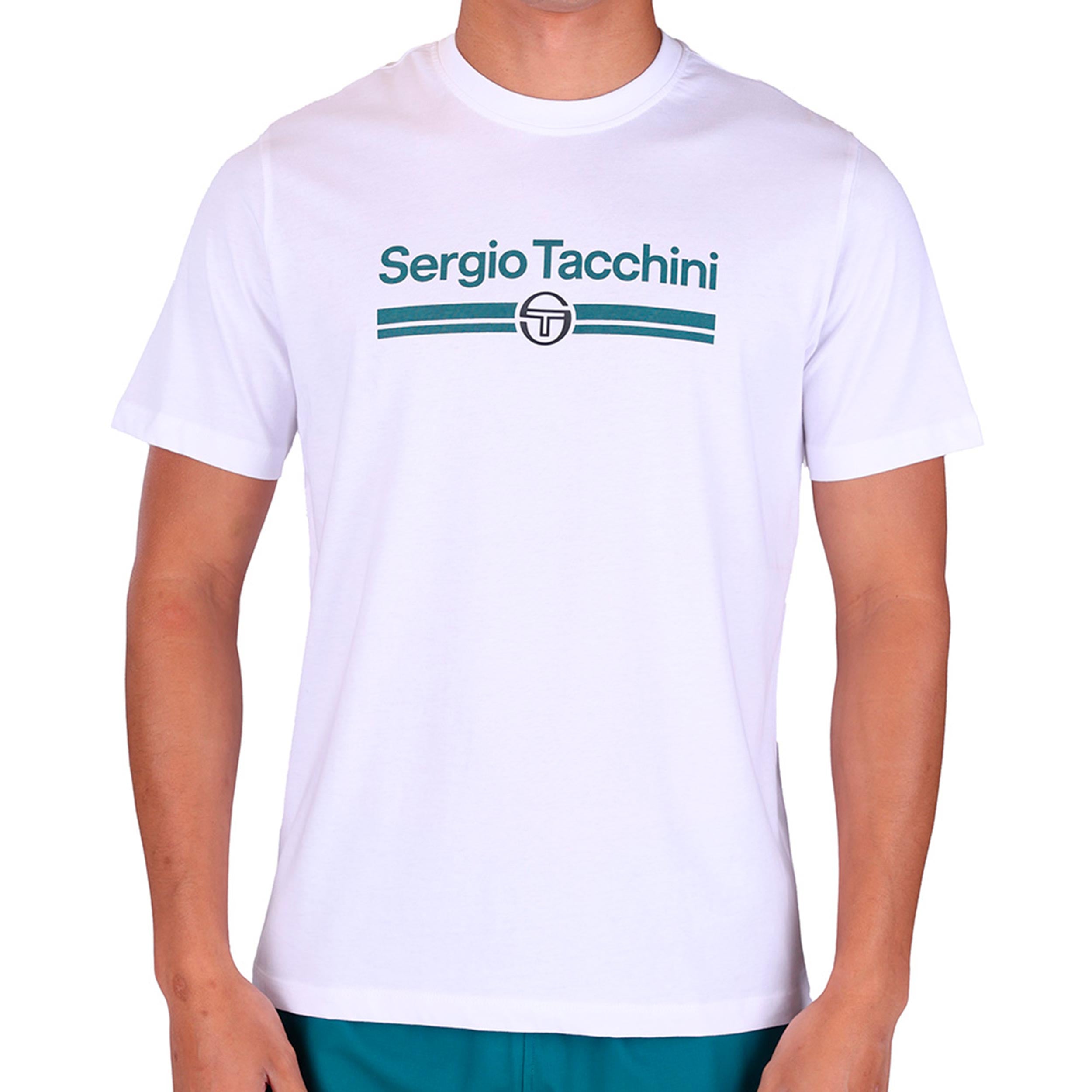 Sergio Tacchini Marchio Co Koszulka Mężczyźni - biały, petrol