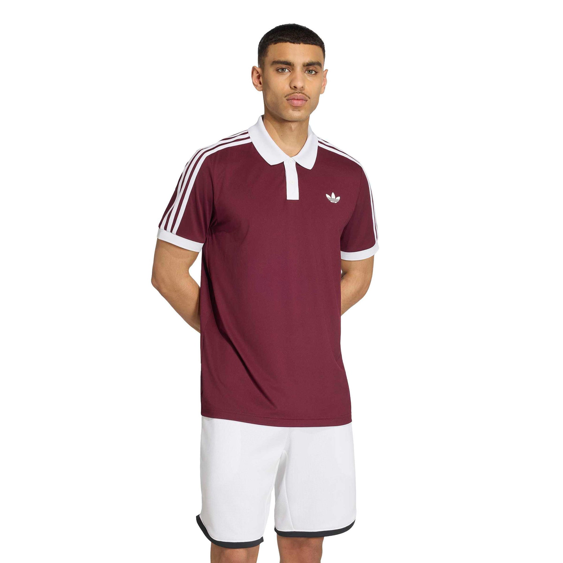 adidas Classics Polo Mężczyźni - czerwone wino, biały