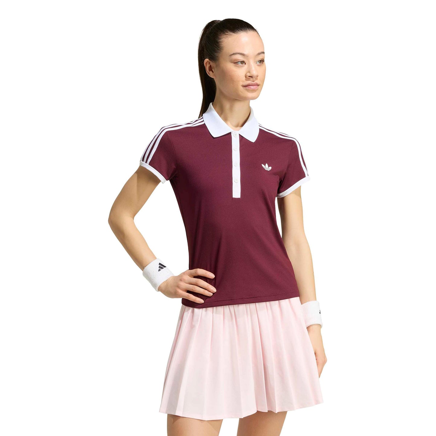 adidas Classics Polo Kobiety - czerwone wino, biały