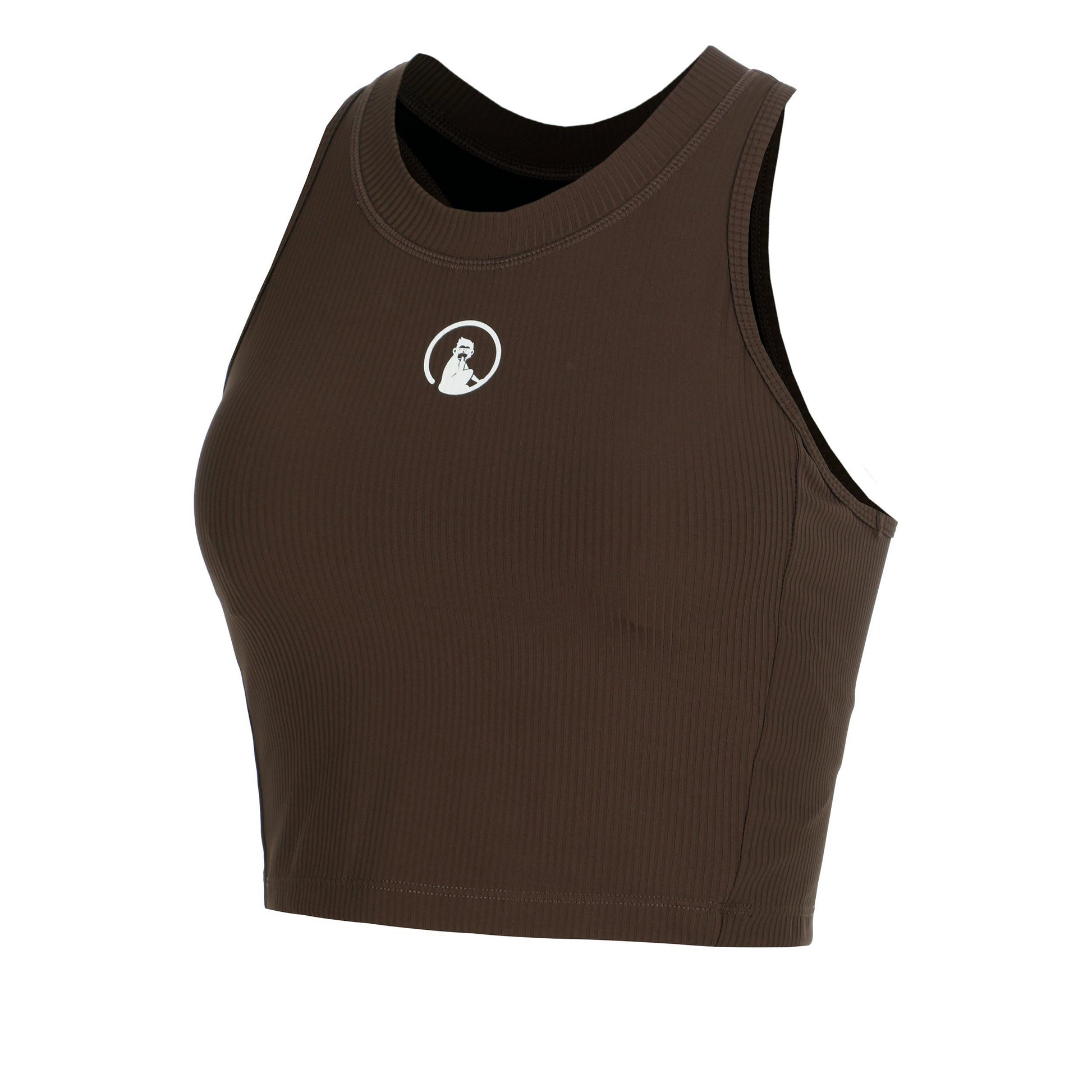 Quiet Please Memories Rib Crop Tank top Kobiety - brąz