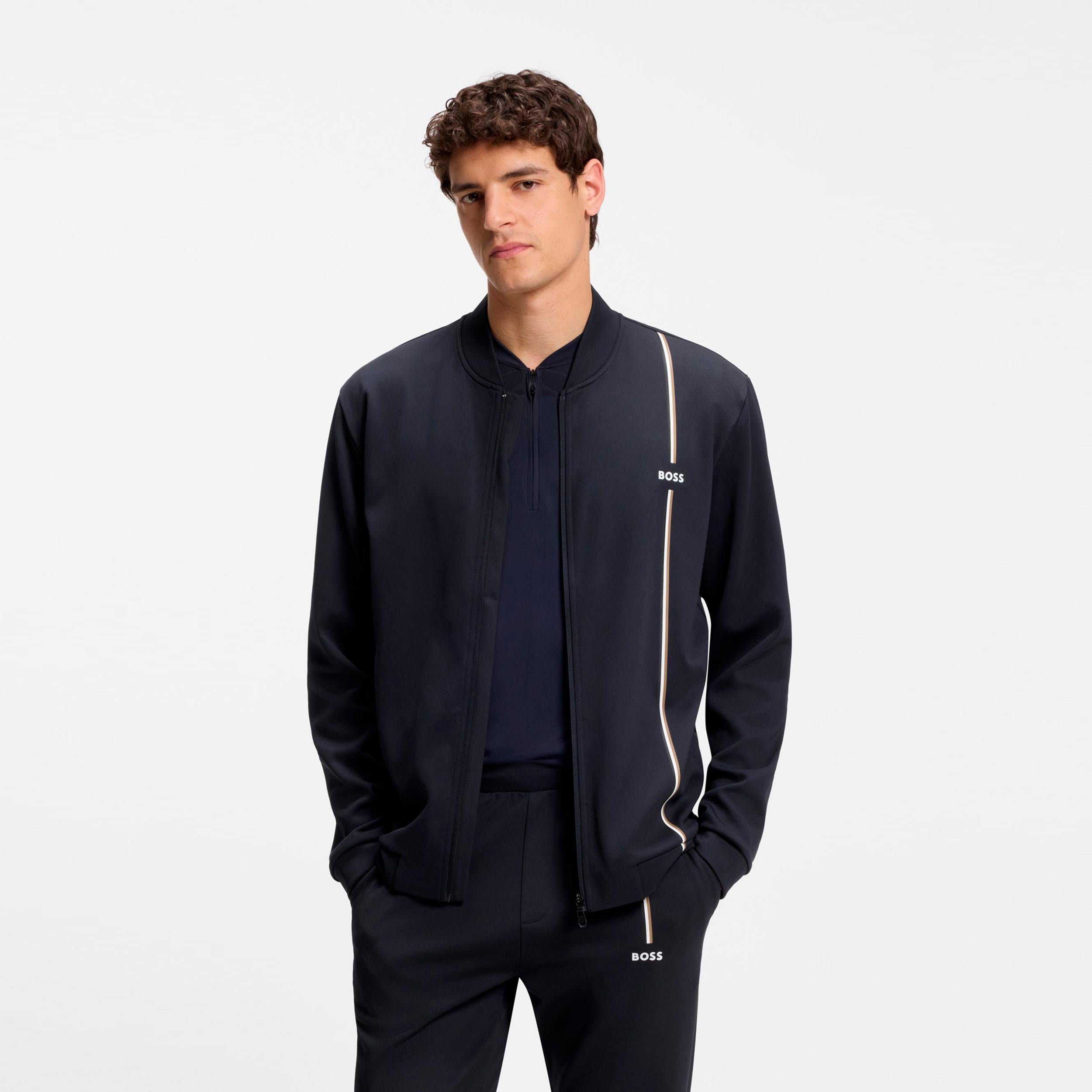 BOSS Game Full Zip Bluza dresowa Mężczyźni - ciemnoniebieski