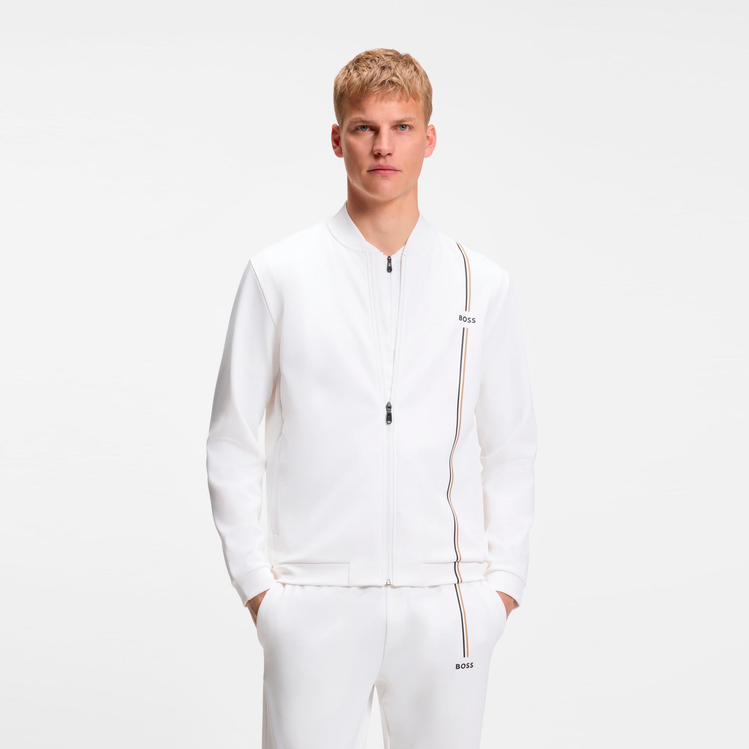 BOSS Game Full Zip Bluza dresowa Mężczyźni - biały