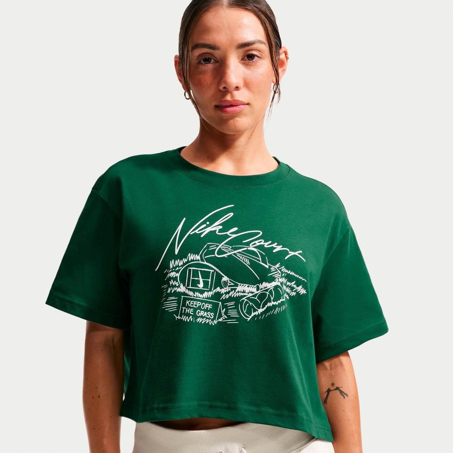 Nike Slam Crop Koszulka Kobiety - ciemnozielony