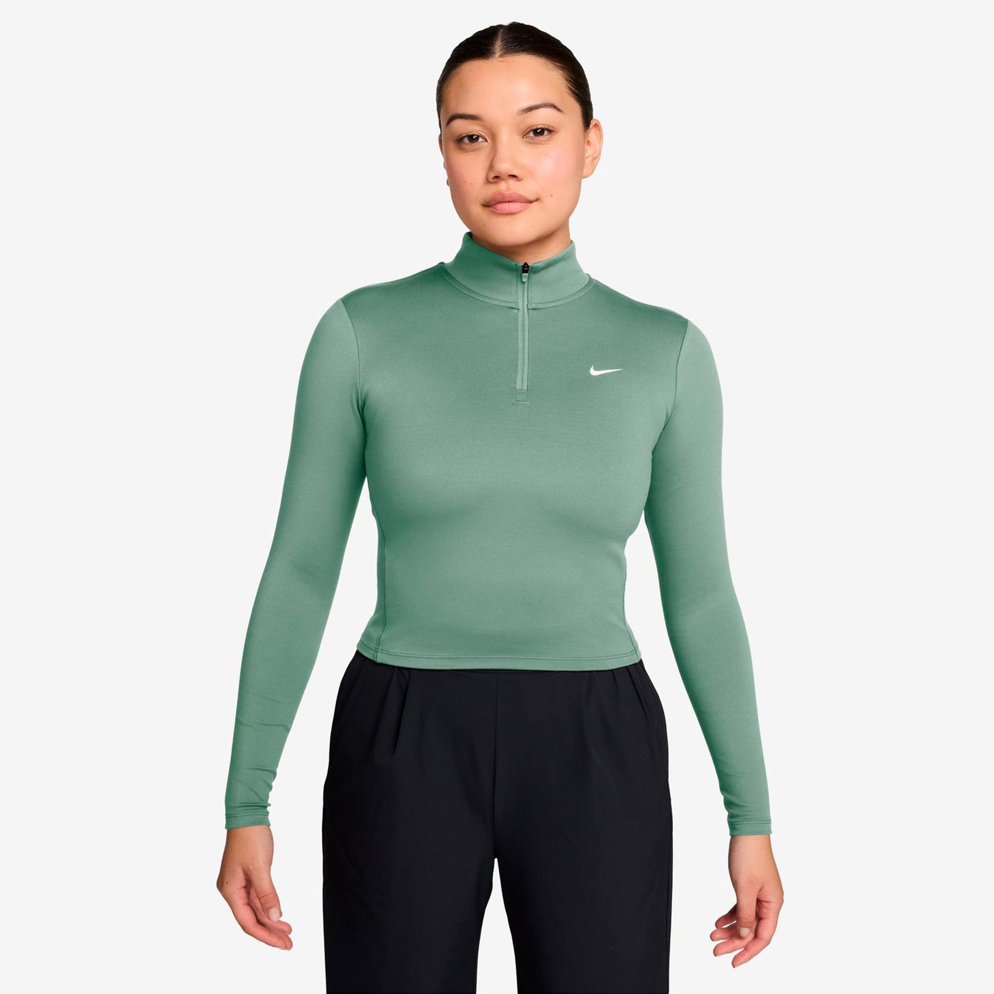 Nike One Dri-Fit Quarter Zip Długi Rękaw Kobiety - złamana biel, biały