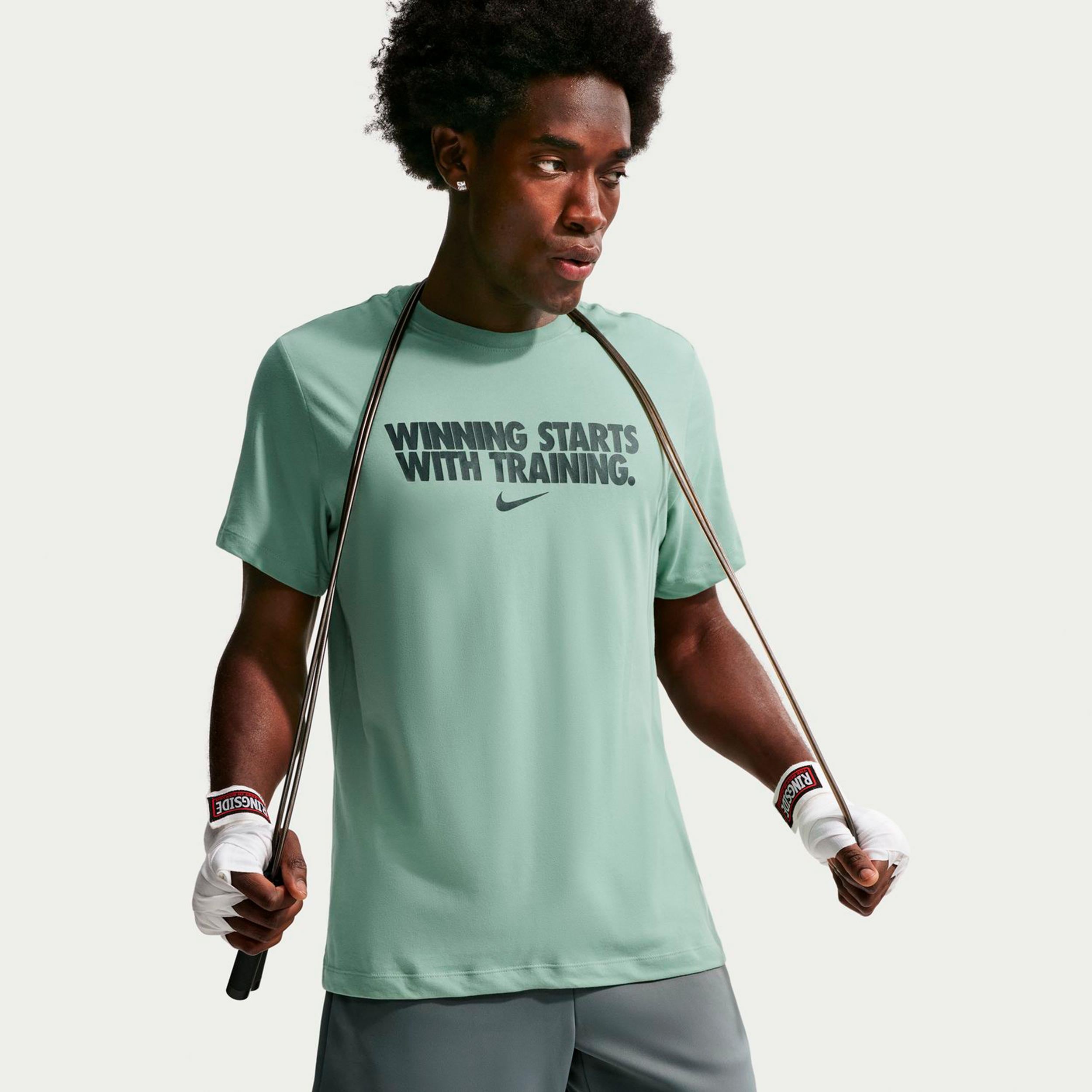 Nike Dri-Fit Winning Koszulka Mężczyźni - złamana biel, szary