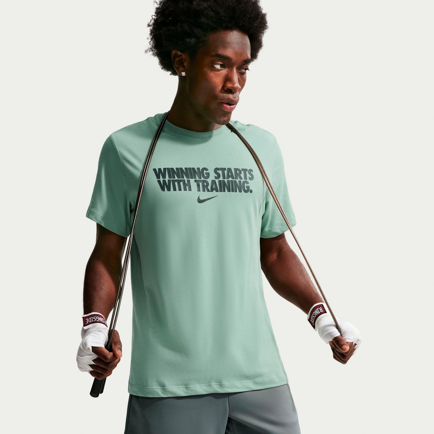 Nike Dri-Fit Winning Koszulka Mężczyźni - złamana biel, szary