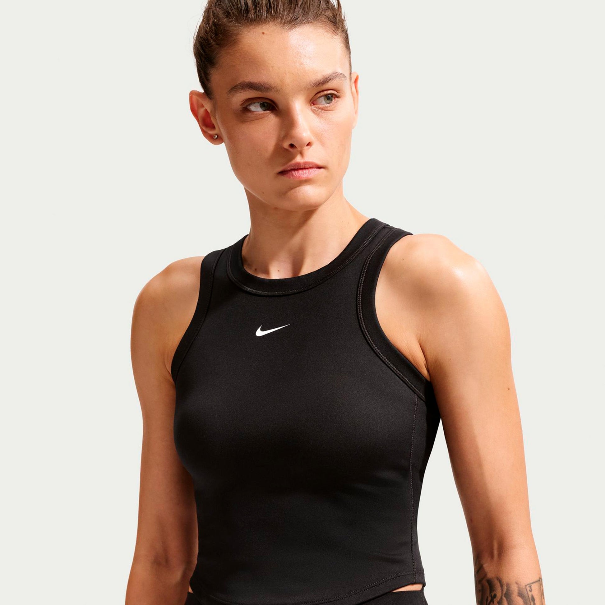 Nike One Fitted Dri-Fit Crop Tank top Kobiety - czarny
