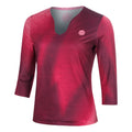 Freeze Out V-Neck Printed  Długi Rękaw Kobiety - ciemnoczerwony
