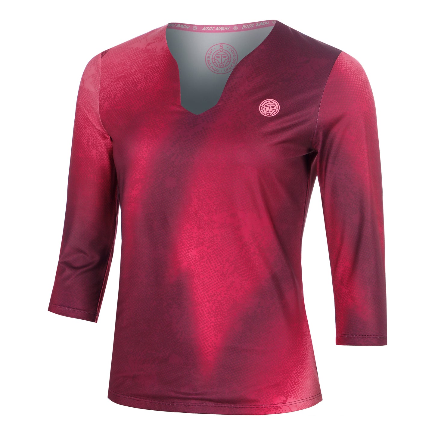 BIDI BADU Freeze Out V-Neck Printed  Długi Rękaw Kobiety - ciemnoczerwony