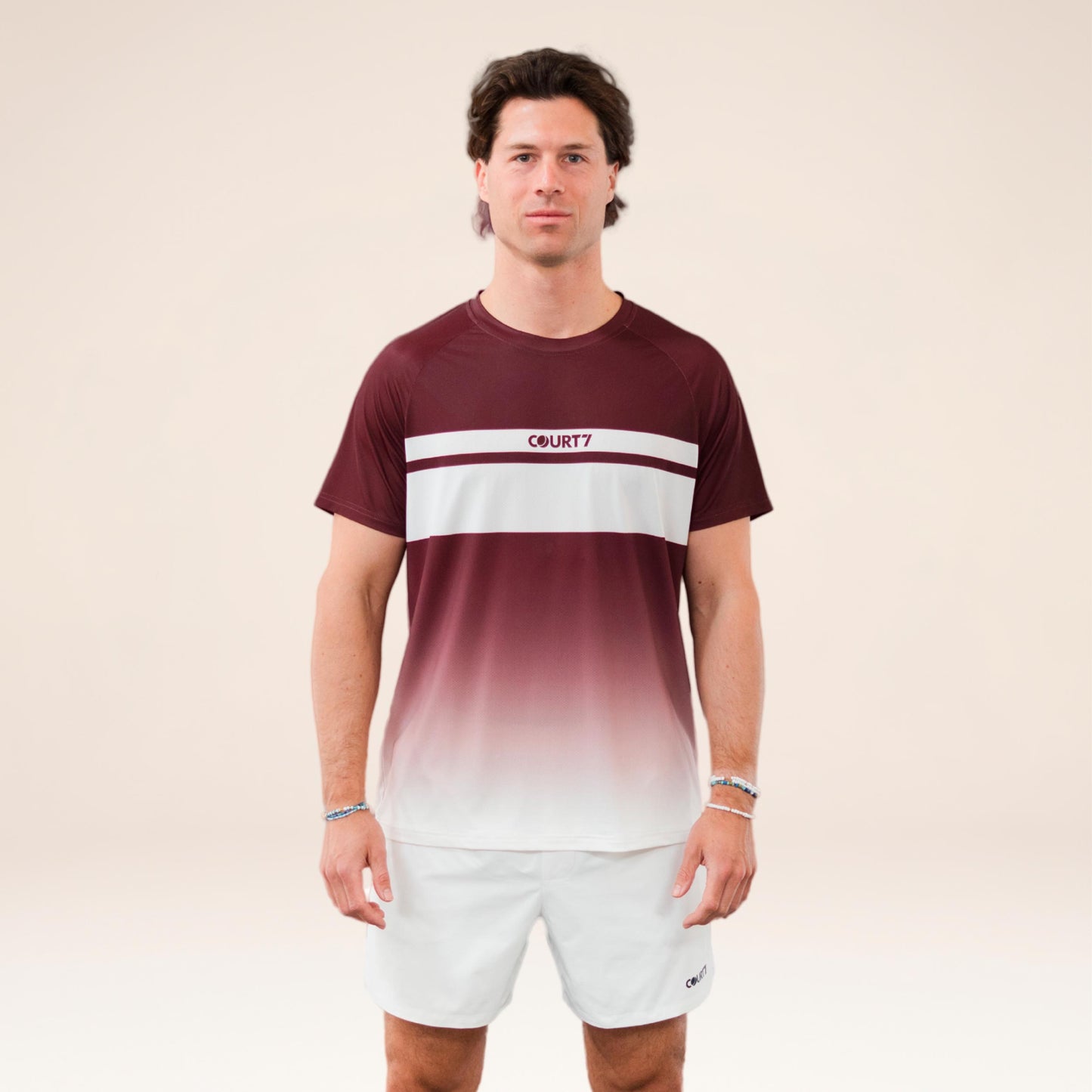 COURT7 Performance Gradient Stripe Koszulka Mężczyźni - czerwony