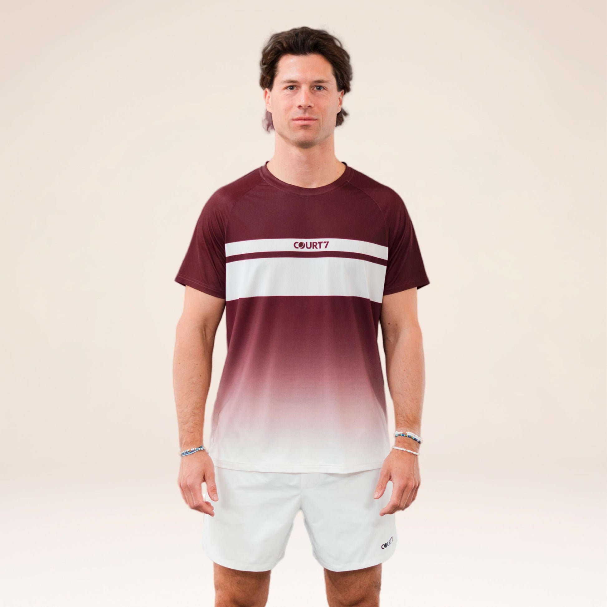 COURT7 Performance Gradient Stripe Koszulka Mężczyźni - czerwony