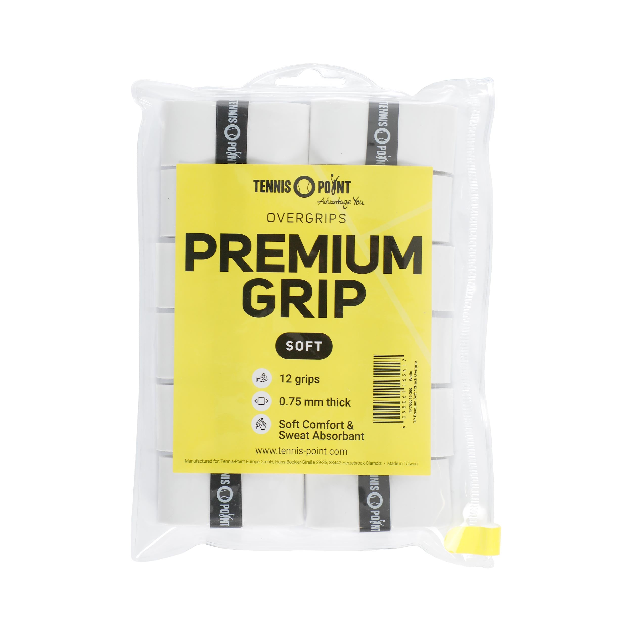 Tennis-Point Premium Soft Opakowanie 12 szt. - biały