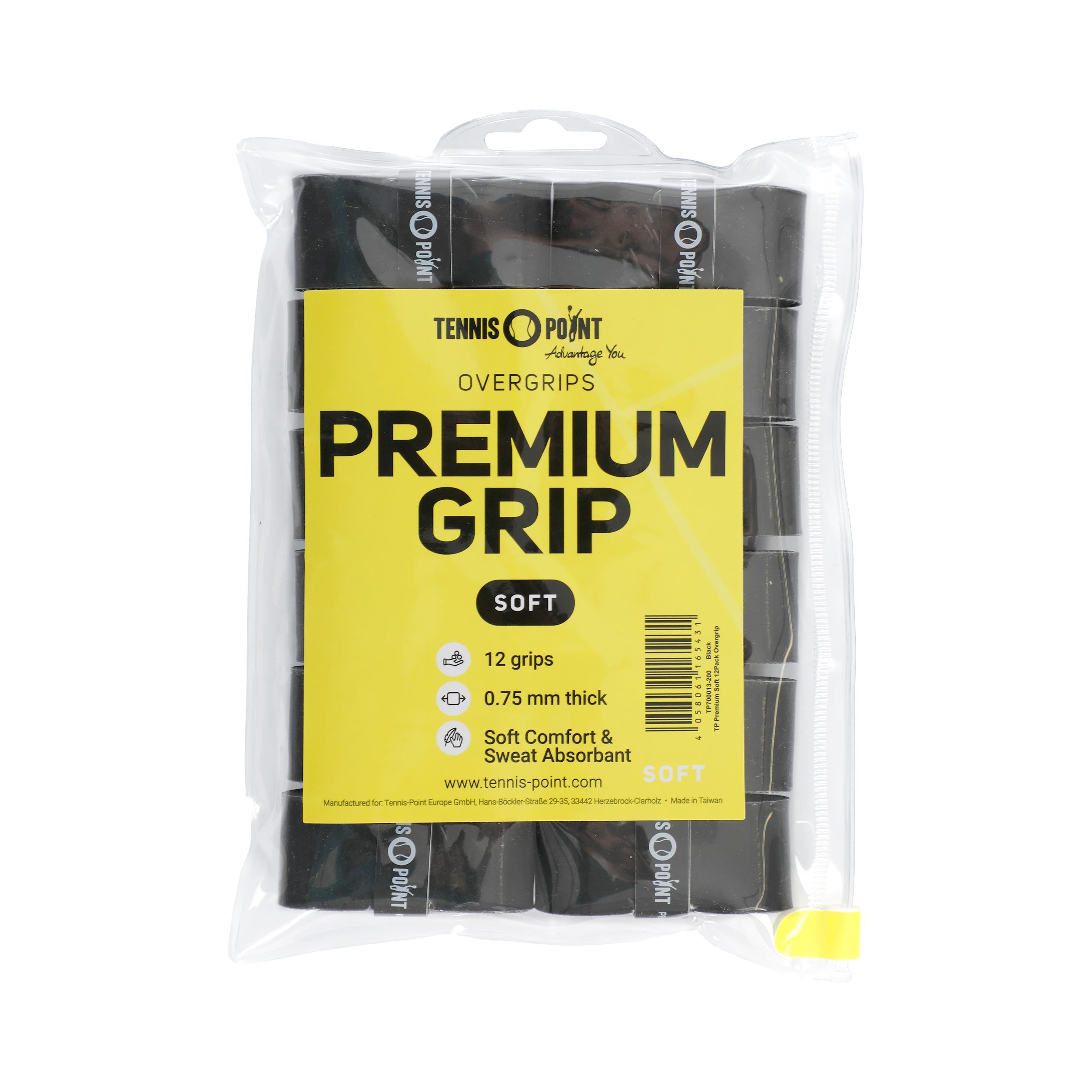 Tennis-Point Premium Soft Opakowanie 12 szt. - czarny