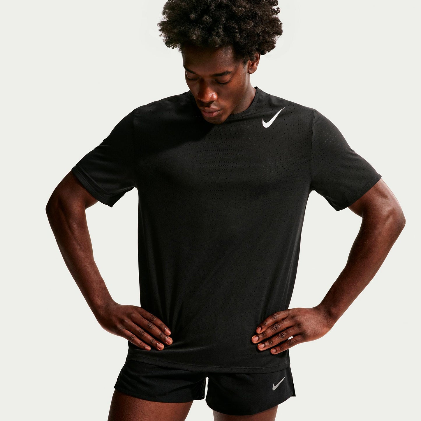 Nike Aeroswift Koszulka do biegania Mężczyźni - czarny, biały