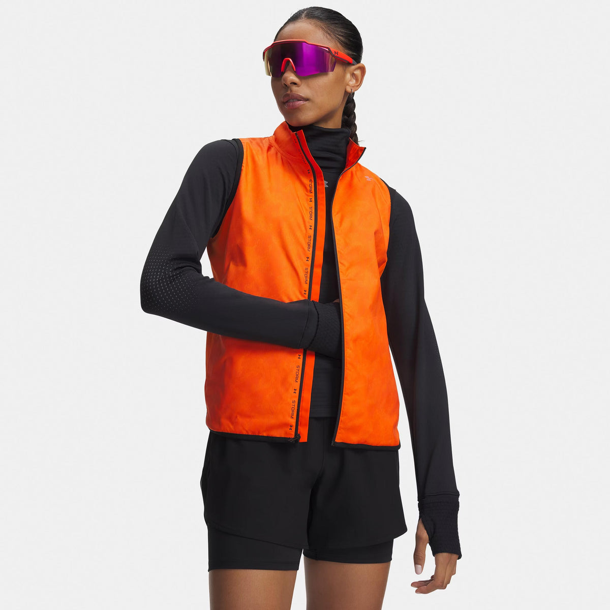 Under Armour Velociti ColdWeather Storm  Kamizelka do biegania Kobiety - pomarańczowy