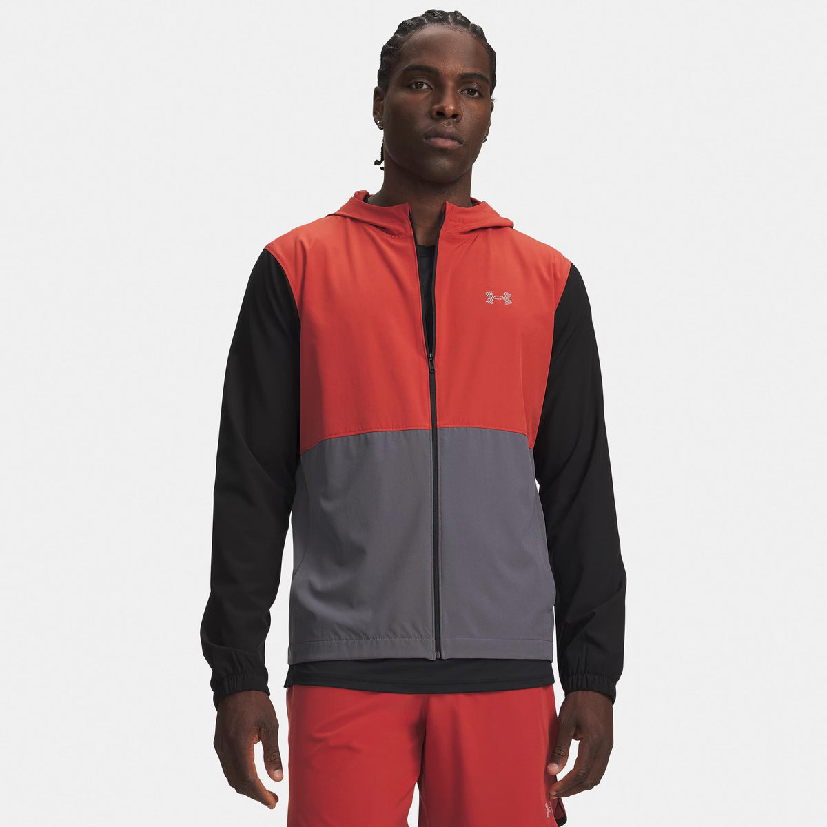 Under Armour Velociti Hooded  Kurtka do biegania Mężczyźni - czarny, czerwone wino