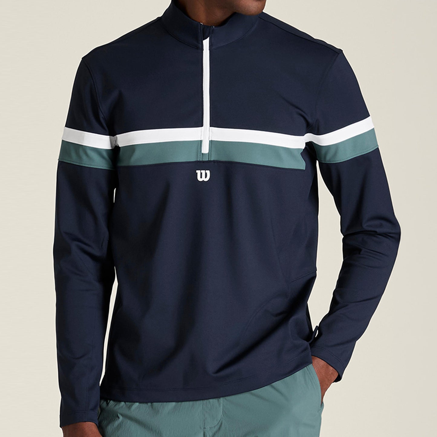 Wilson Elevate Performance Half-Zip Długi Rękaw Mężczyźni - ciemnoniebieski, niebieski