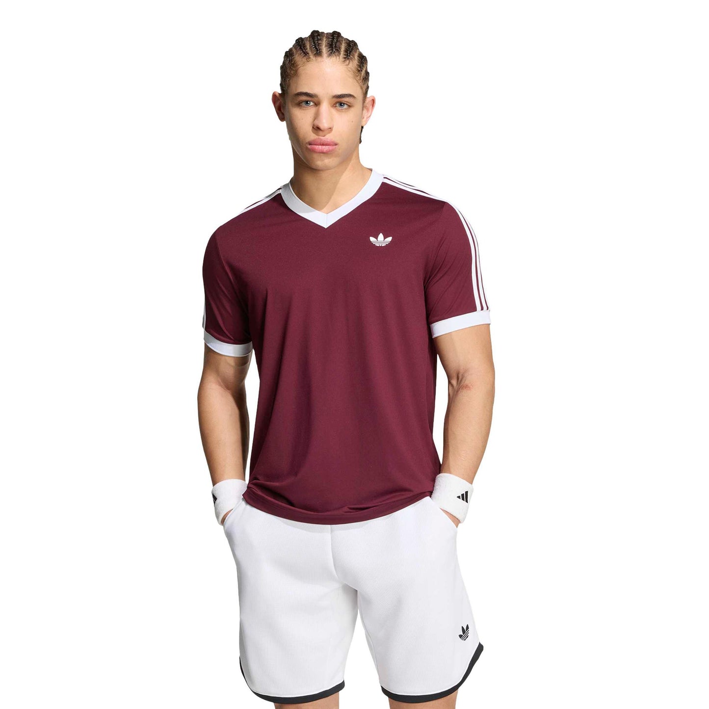 adidas Classics Koszulka Mężczyźni - czerwone wino, biały