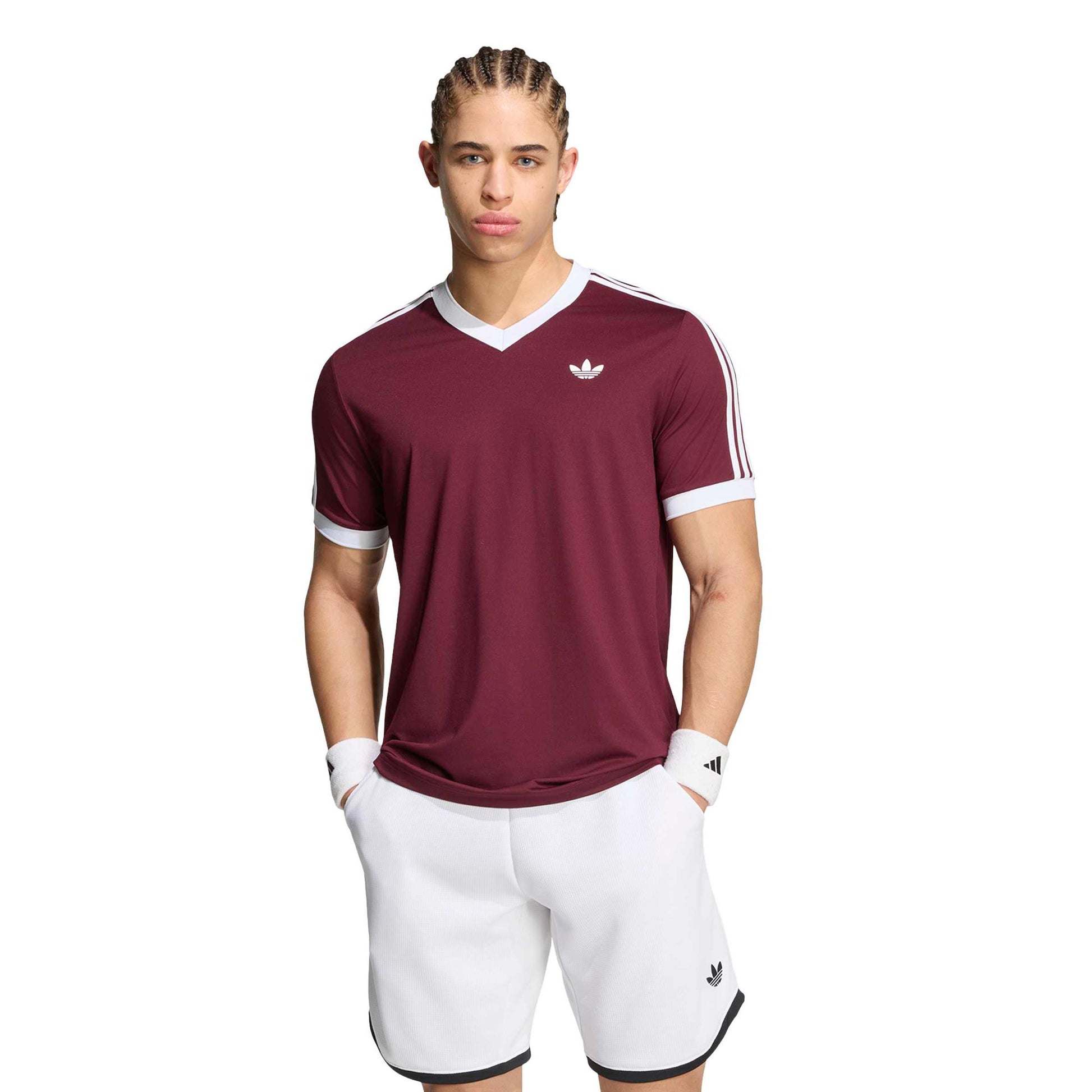 adidas Classics Koszulka Mężczyźni - czerwone wino, biały