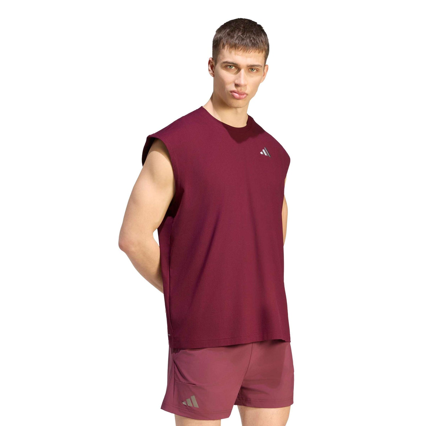 adidas Oversized Koszulka Mężczyźni - czerwone wino