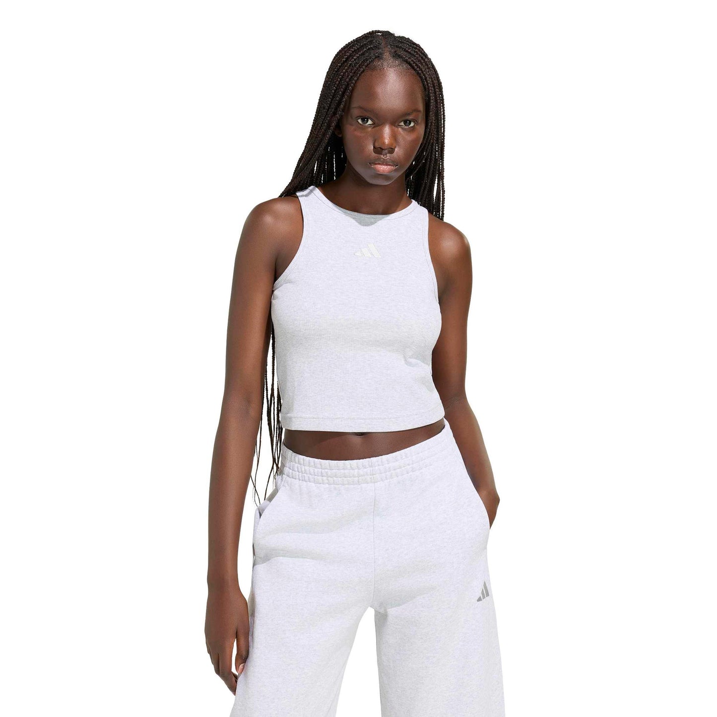 adidas Ribbed Tank top Kobiety - jasnoszary