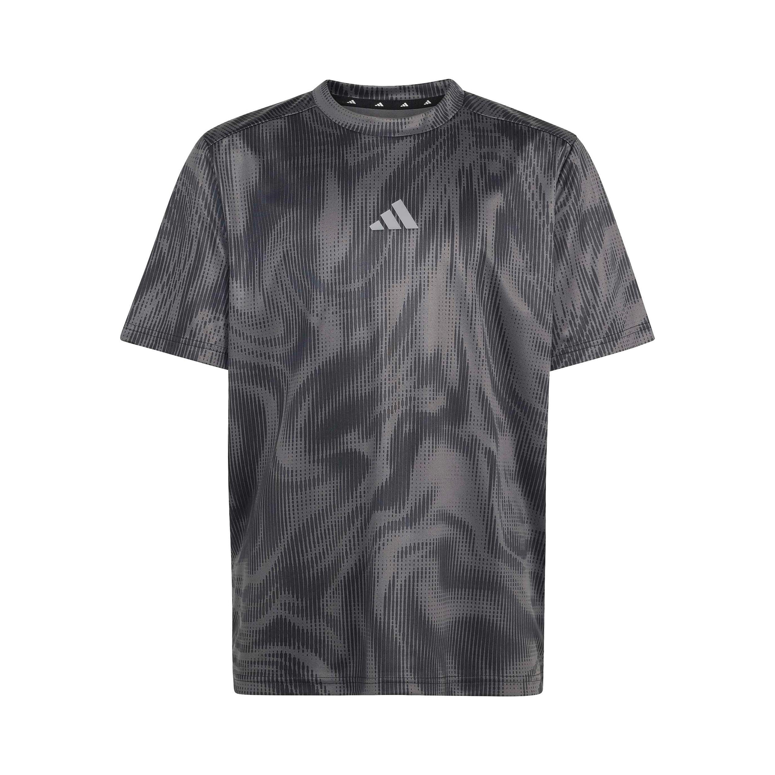 adidas Allover Graphik Koszulka Dzieci - ciemnoszary, czarny