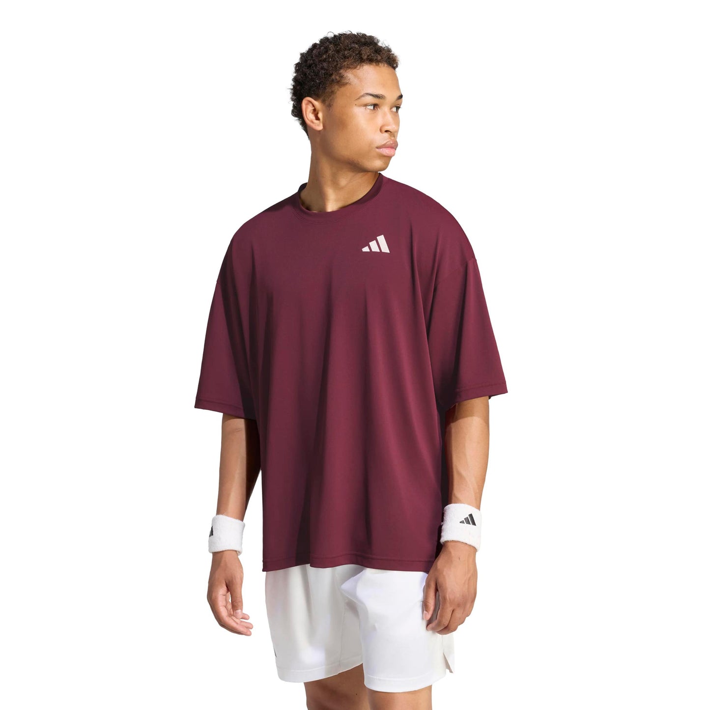 adidas Oversized Koszulka Mężczyźni - czerwone wino